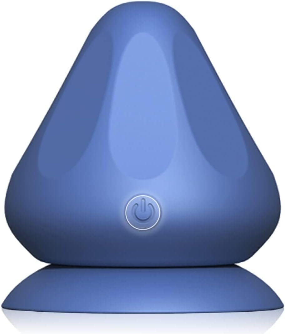 Suction Cup Cordless Personal Massager Mountable Self Massage Tool, Handheld Powerful 8 Vibrations Massage Tool for Hand, Neck, Shoulder Back Massager Body Relief (Blue)