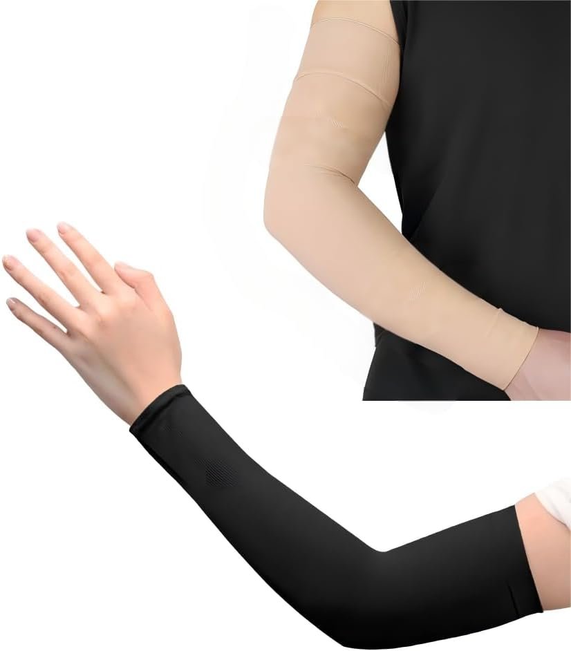 2 Pairs Women’s Compression Arm Sleeves: Slimming Arm Shapers for Flabby Arms, Lose Arm Fat & Tone Skin – Breathable Firming Sleeves