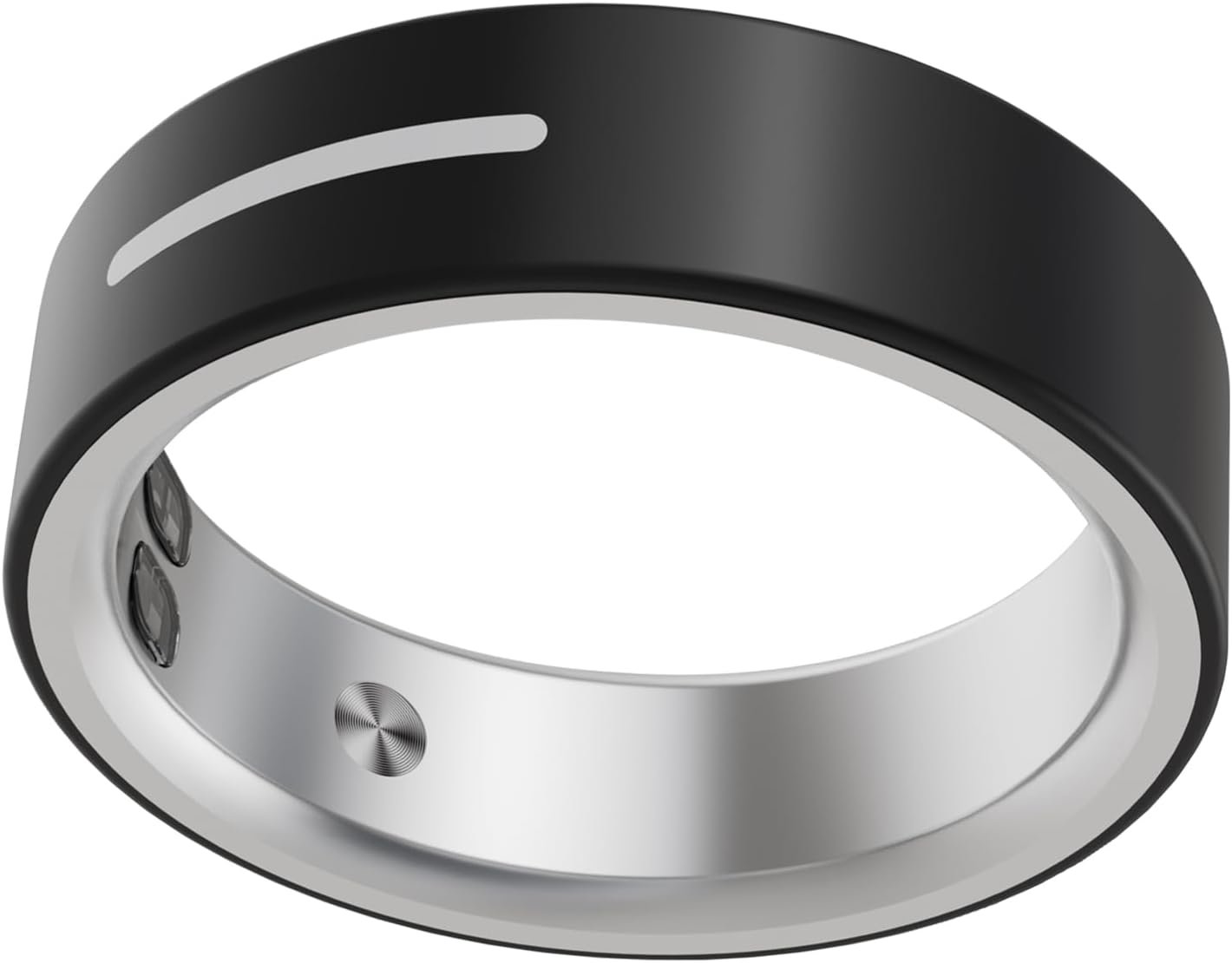 Smart Ring for Men Women, Ceramic Fitness Tracker Ring with Heart Rate/HRV/Sleep/Fitness Management,Vibration Alerts, Waterproof, iOS&Android(Black,7)