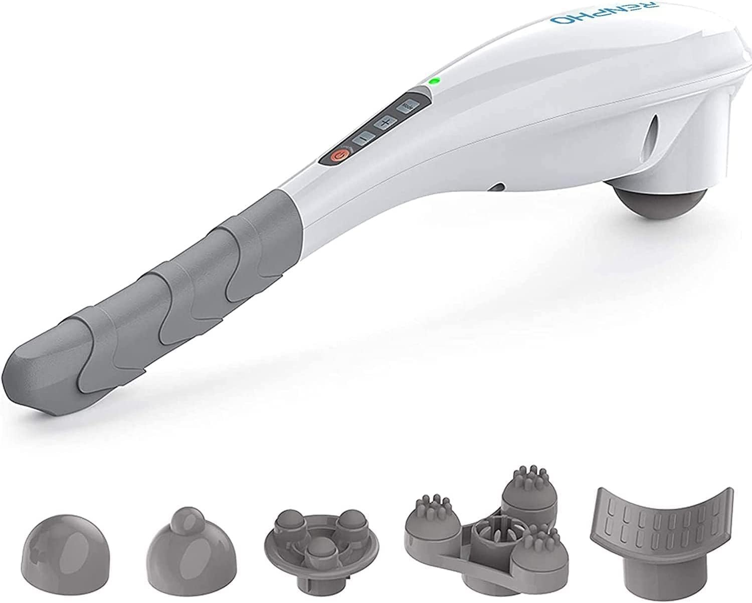 RENPHO Rechargeable Handheld Back Massager with 5 Adjustable Speeds & Modes, Fathers Day Dad Gifts, Cordless Electric Neck Massage Tool for Muscle Relief, Tailored Intensity for Shoulder, Leg, Calf