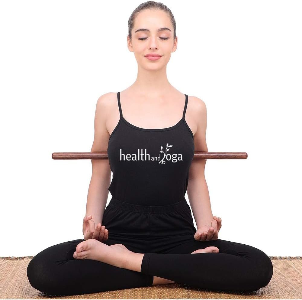 HealthAndYoga™ StretchNHeal Collapsible Multi-Use Wooden Yoga Stick – Regular and XL – Portable Posture Corrector Pole, Stretch Mobility Stick, Physical Workout Exercise Dowel