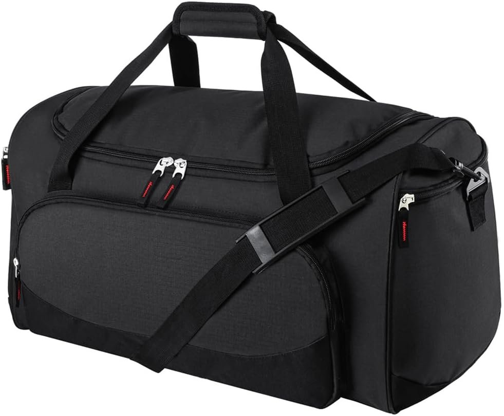 Uarition Gym Bag for Men – 55L Black Durable Large Duffle Bag for Travel, Workout, Fitness & Sport