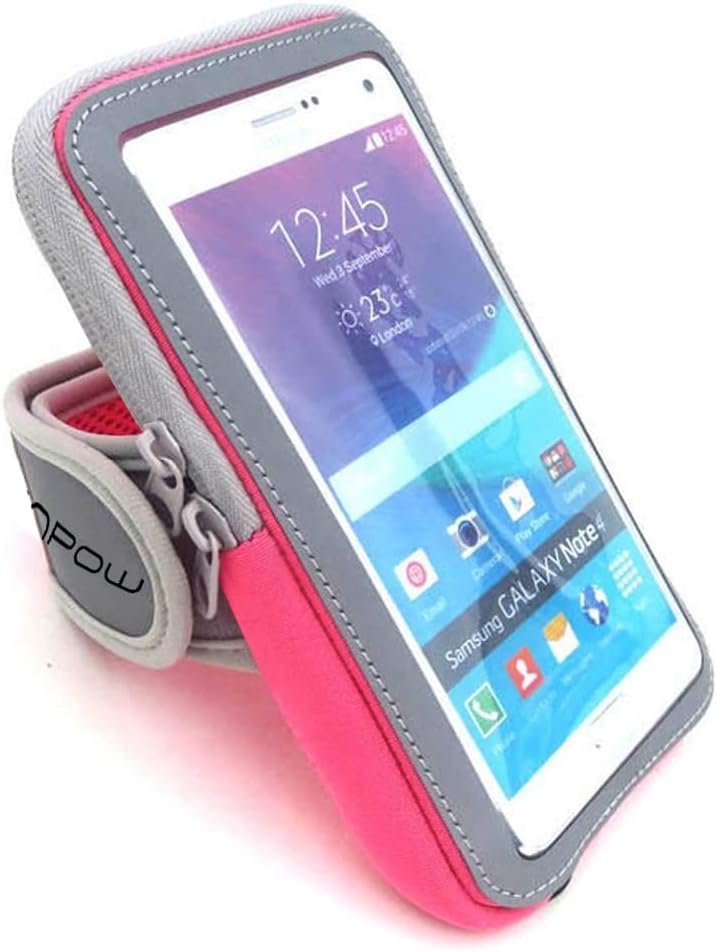 Multifunctional Outdoor Sports Armband Sweatproof Running Armbag Casual Arm Package Bag Gym Fitness Cell Phone Bag Key Holder for iPhone 17 16 15 13 Max Pro Plus Samsung Galaxy Note S25 S24 Edge, Pink