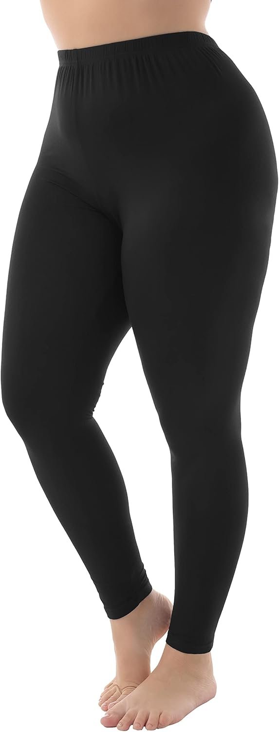 ZERDOCEAN Women’s Plus Size Stretchy Soft Lightweight Full Length Leggings