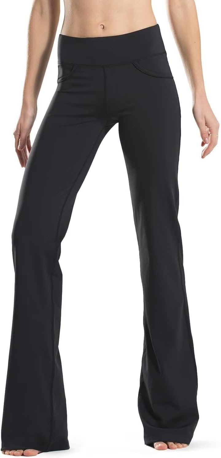 Safort 28″ 30″ 32″ 34″ Inseam Regular Tall Bootcut Yoga Pants Flared Leg Dress Pants with Pockets for Casual
