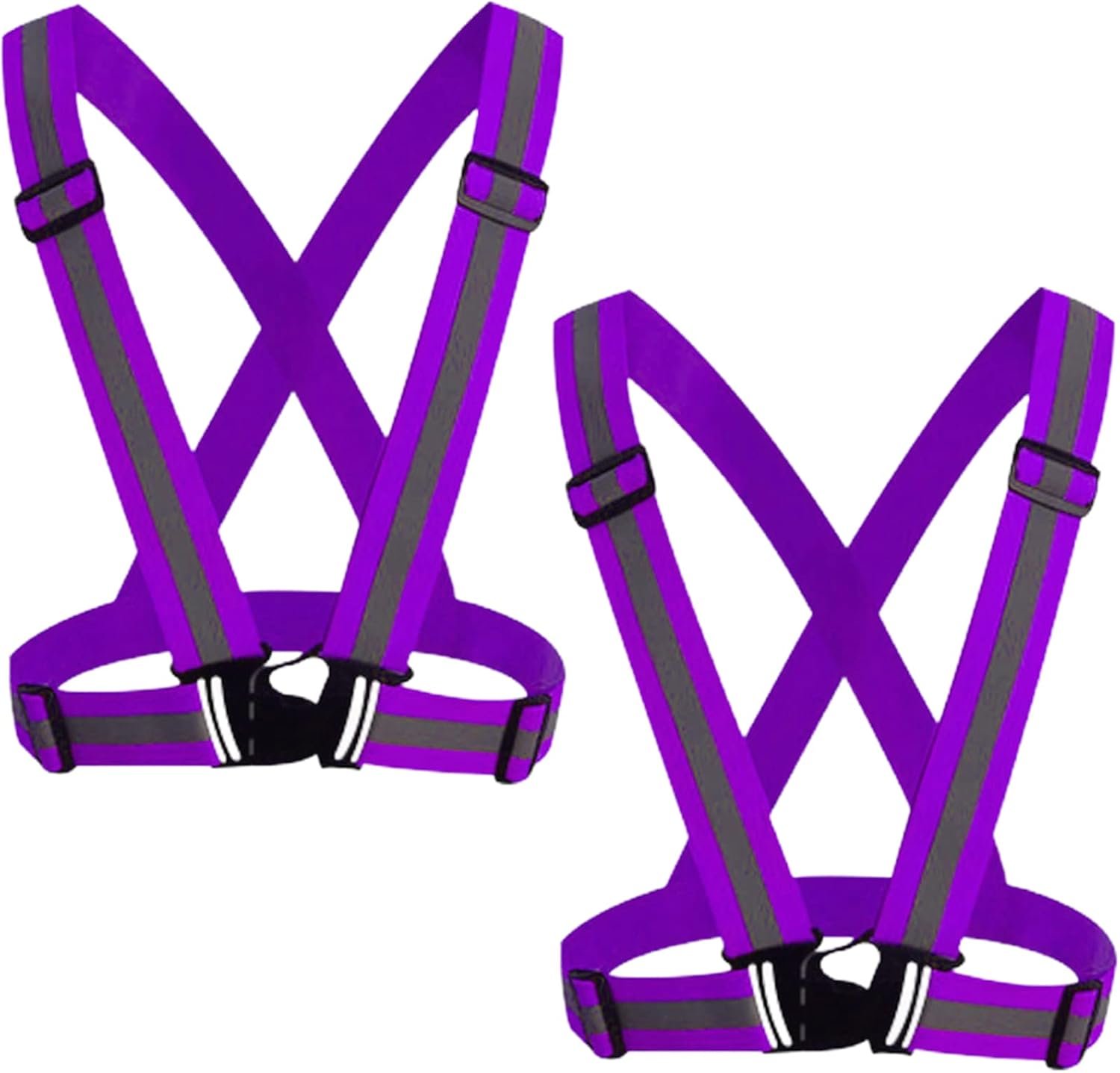 Reflective Strap Safety Vest Gear – 2-10 Pack Adjustable High Visible Reflective Running Gear for Women Men Night