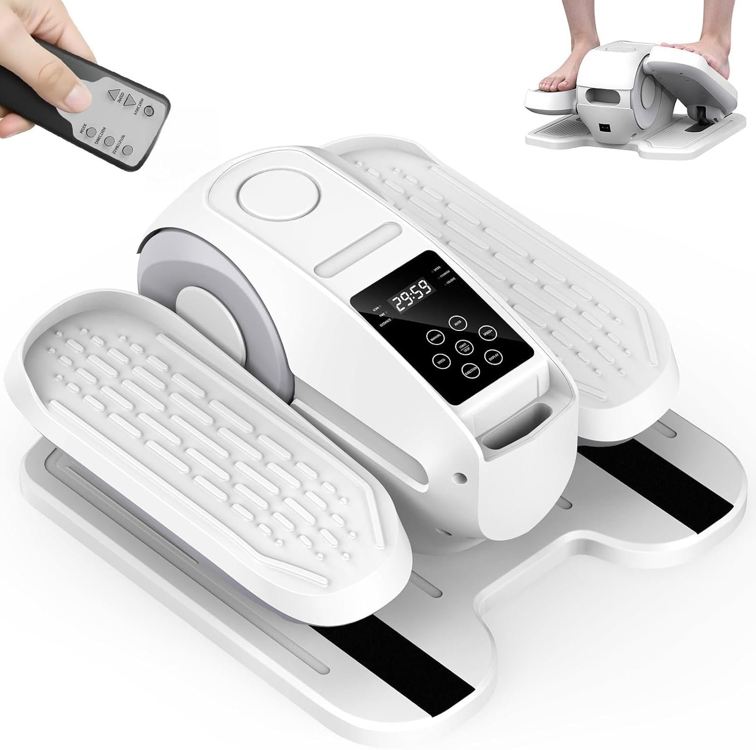 Under Desk Elliptical Exercise Machine, Elliptical Leg Exerciser as Seen on TV, 12 Speeds Leg Exerciser While Sitting for Seniors, Electric Seated Foot Pedal Exerciser for Home Gift for Women