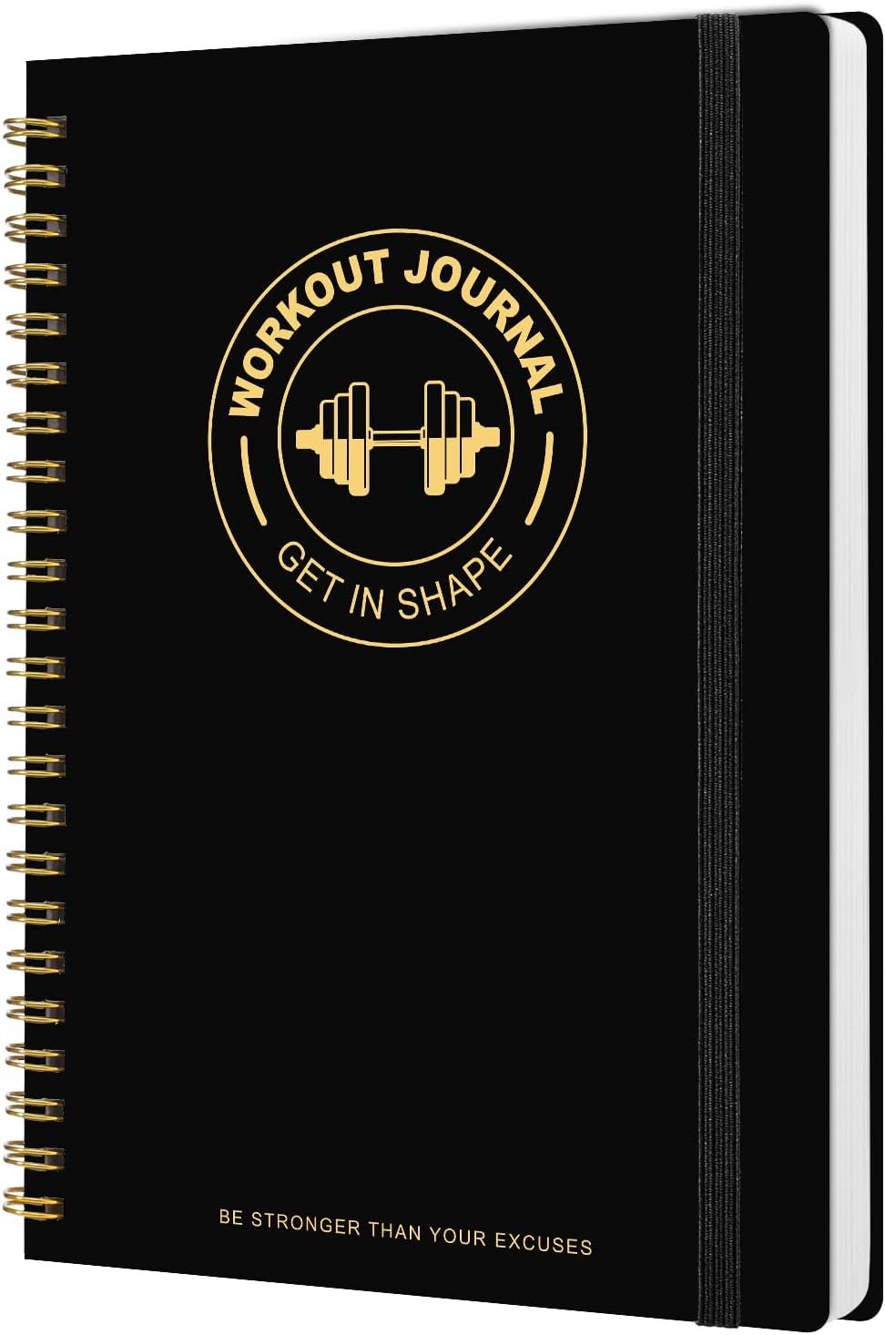 Thboxes Workout & Fitness Journal for Woman Man，8.5″ x 6″ Daily Exercise Log Notebook Personal Health Meal Planner for Weight Loss Gym Muscle Gain Workout Notepad Essentials Wellness Log, Black