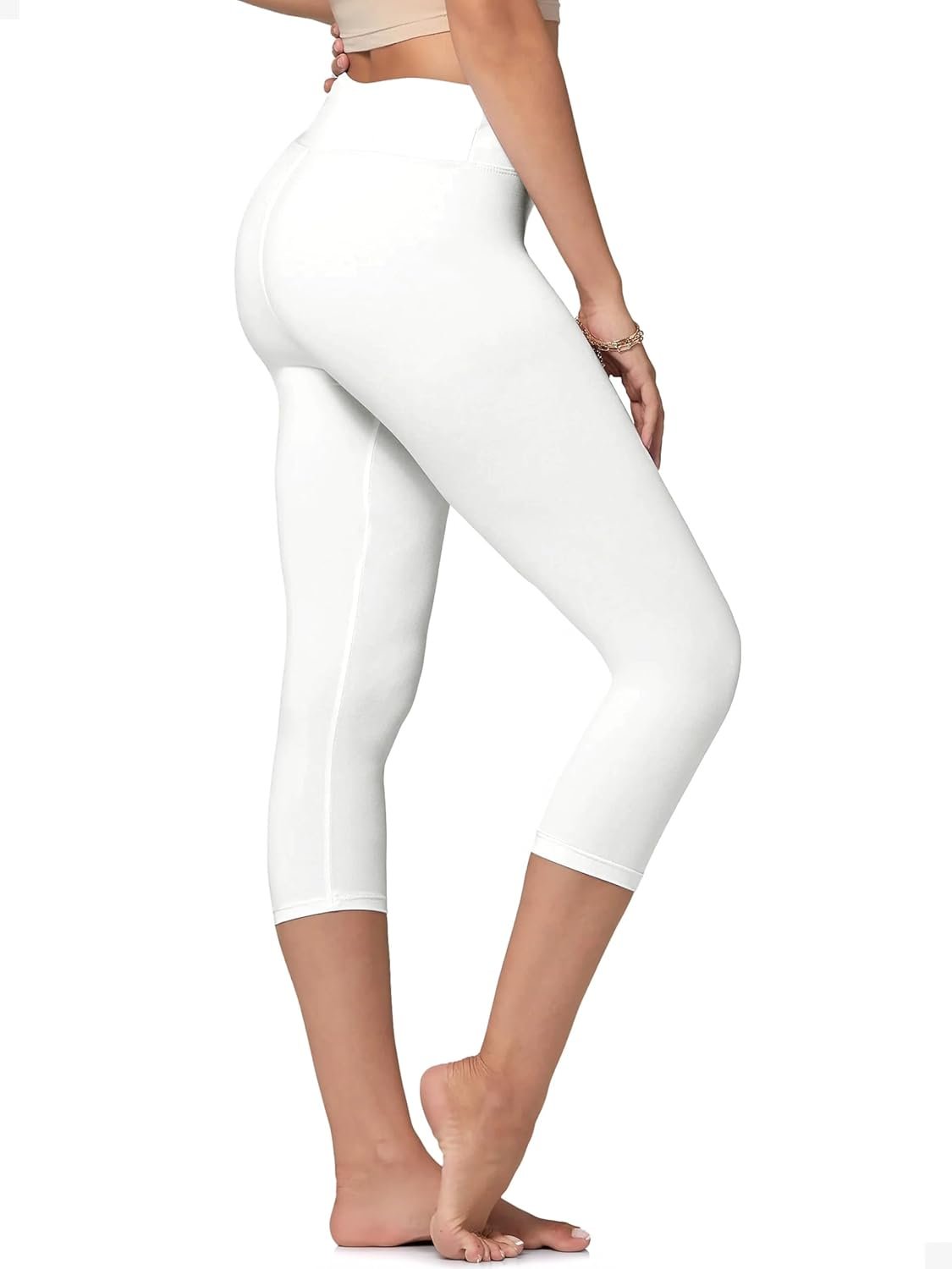 Conceited High Waisted Ultra Soft Leggings for Women – Full Length, Capri Length and Biker Shorts – Available in Plus Size