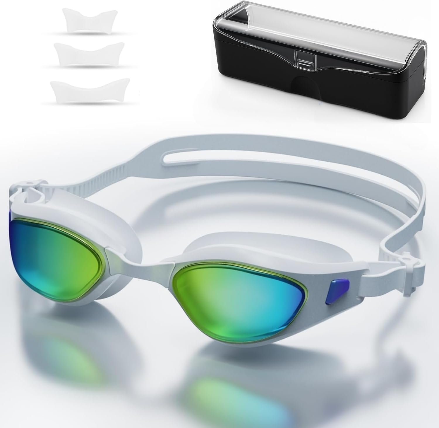 Swim Goggles – Anti-Fog, UV Protection, Leak-Proof & Comfort Fit, Wide View Swim Goggles for Women Men Adult Youth