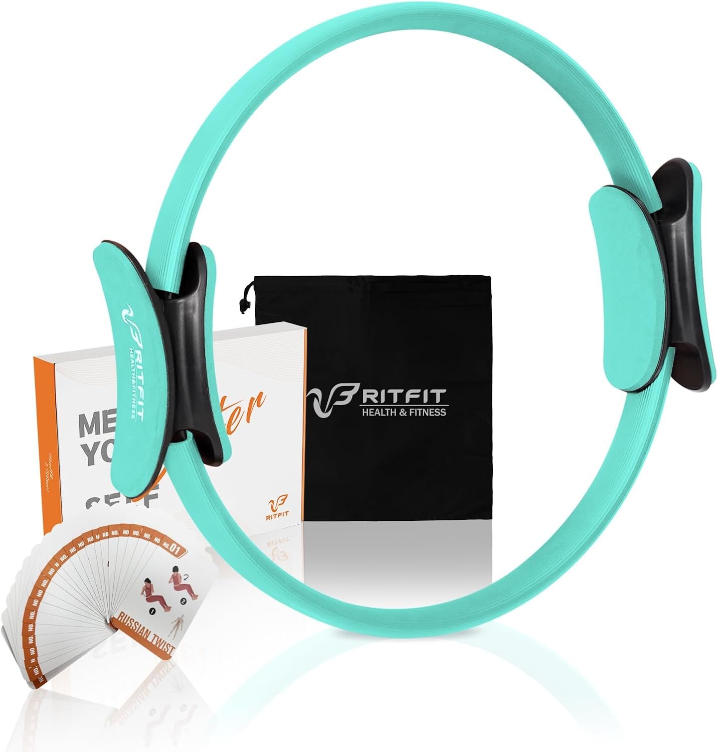 RitFit Pilates Ring Circle – 14 Inch Magic Fitness Circle for Toning Inner & Outer Thighs, Bonus Workout Guide Included