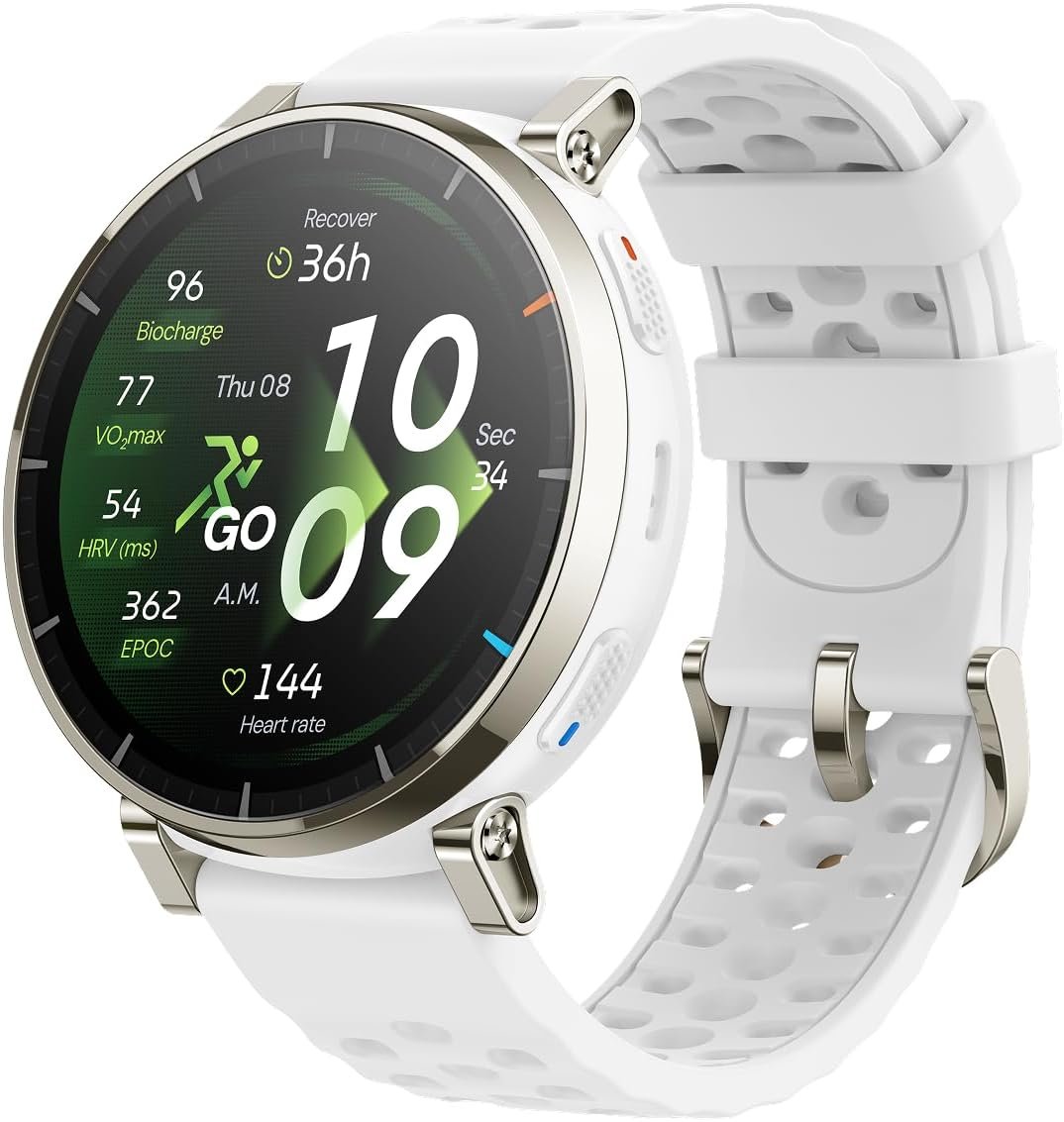 Amazfit Active 3 Premium GPS Running Smart Watch, 1.32″ AMOLED Sapphire Display, 12-Day Battery, 4GB Storage, Offline Maps, 170+ Workout Modes, 5 ATM, Heart Rate & Fitness Tracker for Android & iPhone