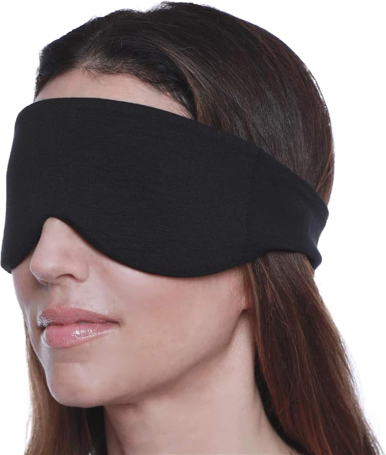 Happyluxe Escape Sleep Mask – Buttery Soft Airplane Eye Mask for Sleeping or Napping in Bed. Machine Washable. – Jet Black, Made in USA