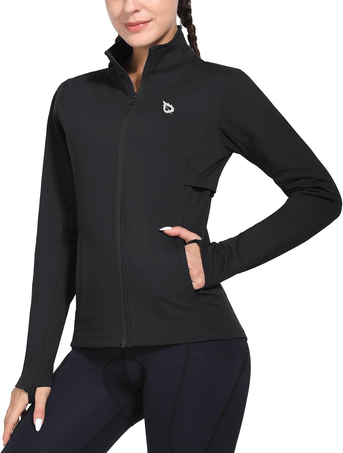 baleaf Women’s Fleece Running Jacket Water Resistant Full Zip Winter Cold Weather Gear Thermal Cycling Workout Jackets