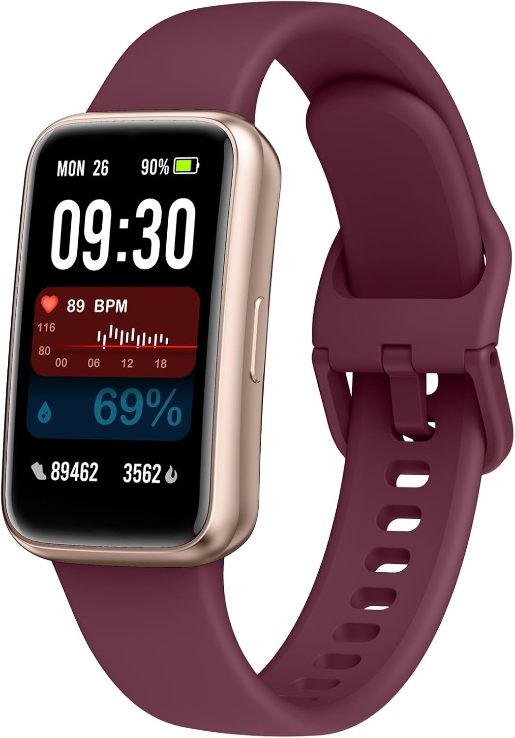 Fitness Tracker,Smart Watch with 24/7 Heart Rate Blood Oxygen Sleep Monitor,1.47″ HD Touchsreen with Step & Calorie Counter 100+ Sport Modes Health Activity Trackers for Men and Women (Bordeaux)
