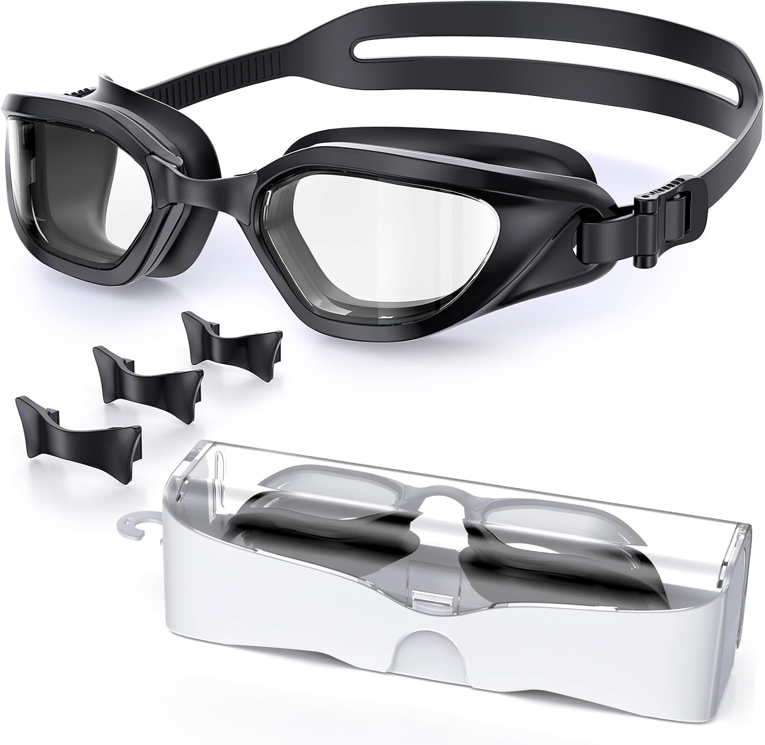 Swim Goggles, Unisex Adult Swimming Goggles Anti Fog Anti UV No Leakage Wide View for Men Women Youth
