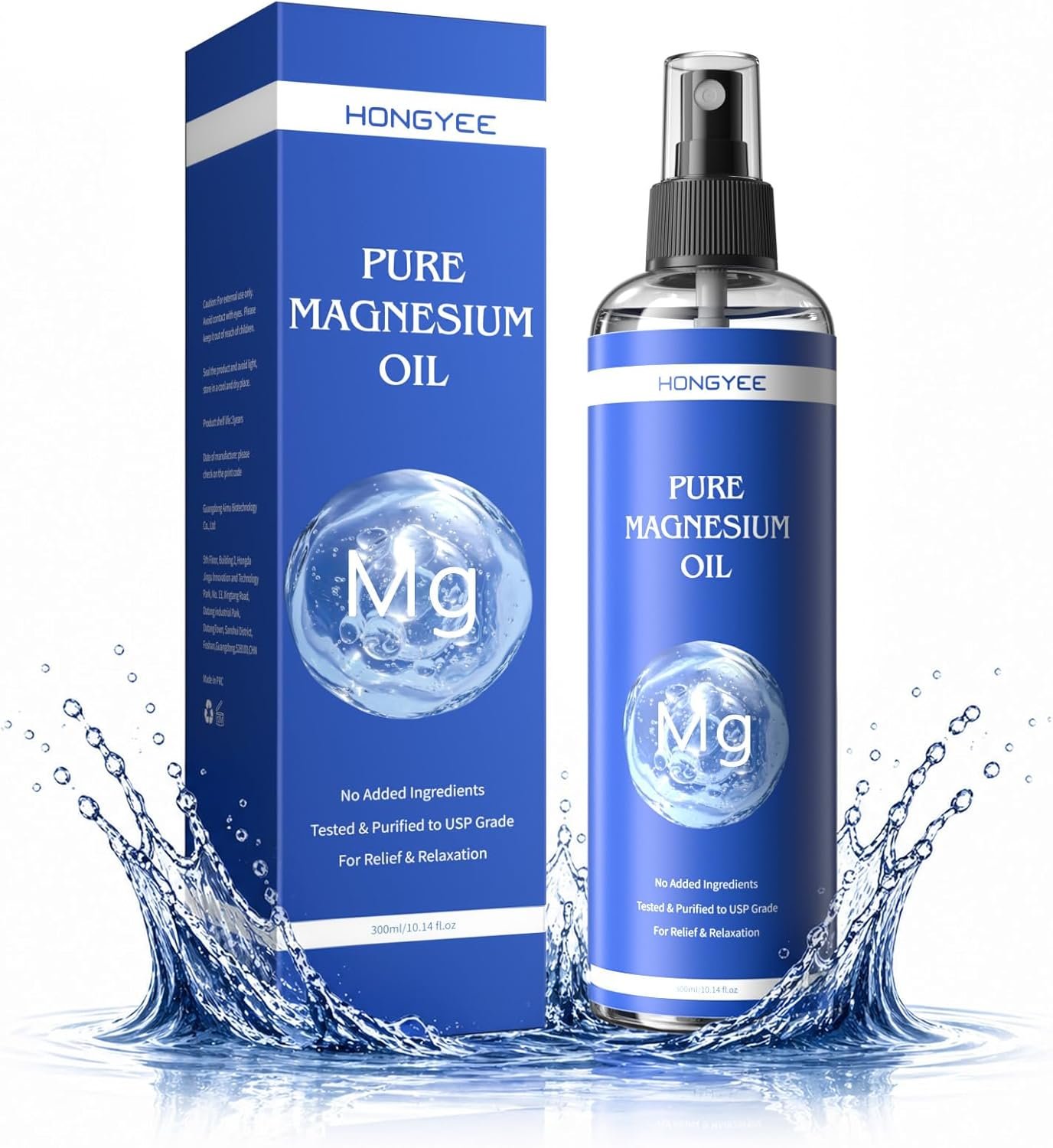 Magnesium Spray 10.14oz, Magnesium Oil Spray for Sleep, 100% Natural Pure Magnesium Oil Spray, Perfect for Sports & Muscle Relaxation for Muscle Tension & Calf Cramps & Migraines