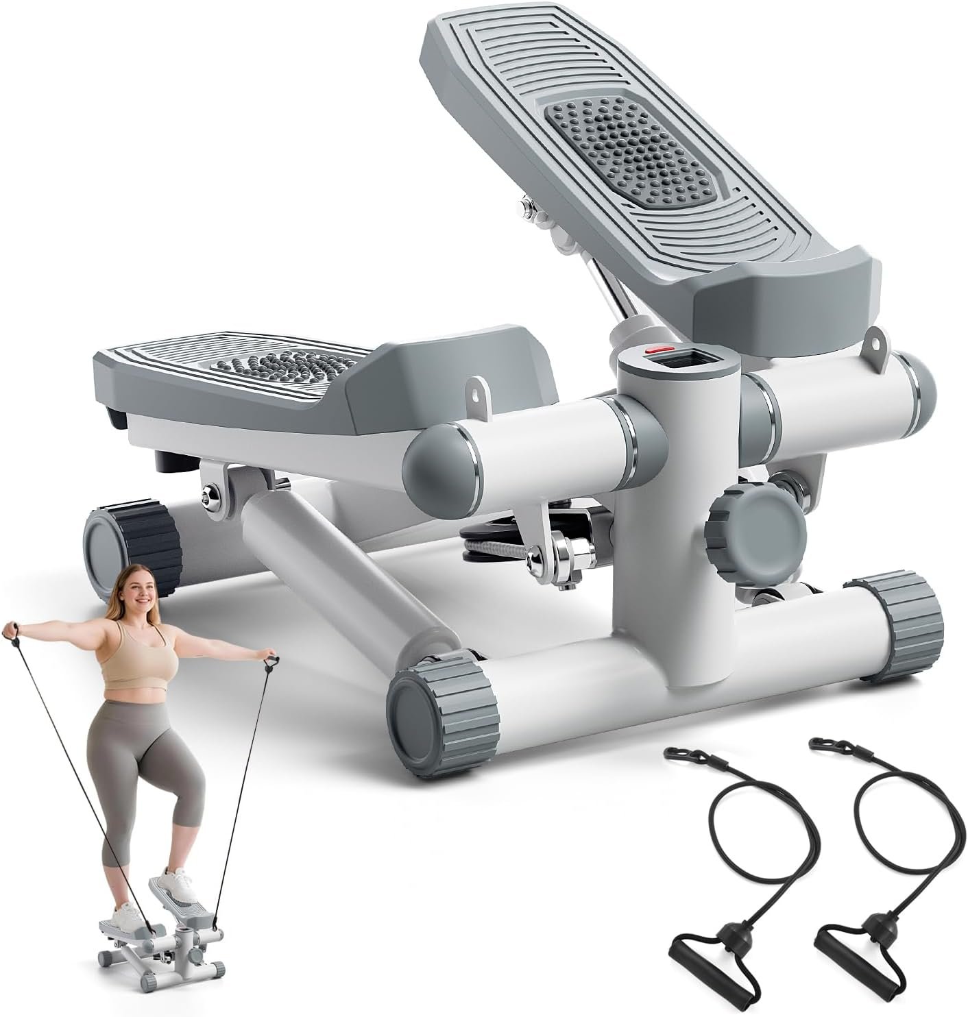 YYJO Steppers for Exercise at Home, Mini Stepper with Resistance Bands Portable Stair Stepper for Buttocks Lifting and Body Shaping