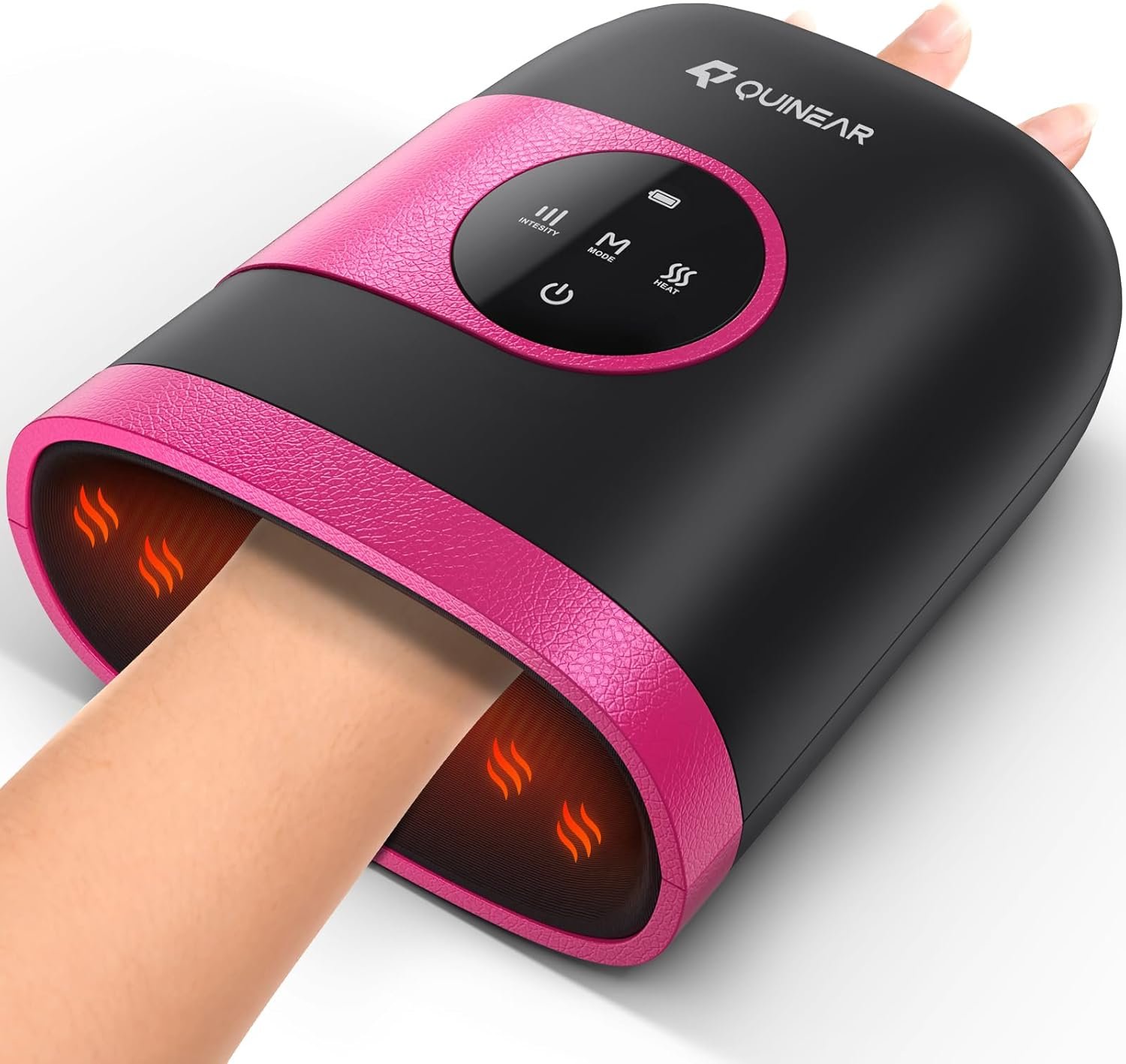 QUINEAR Hand Massager – Cordless Hand Massager with Heat and Compression for Arthritis, Carpal Tunnel and Stiff Joints – Gifts for Women Men- FSA-HSA(Pink)