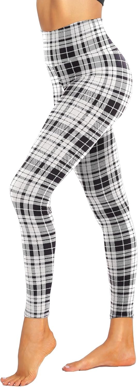 ZOOSIXX High Waisted Leggings for Women – Tummy Control Soft Opaque Printed Pants with Camo, Leopard for Workout Skating