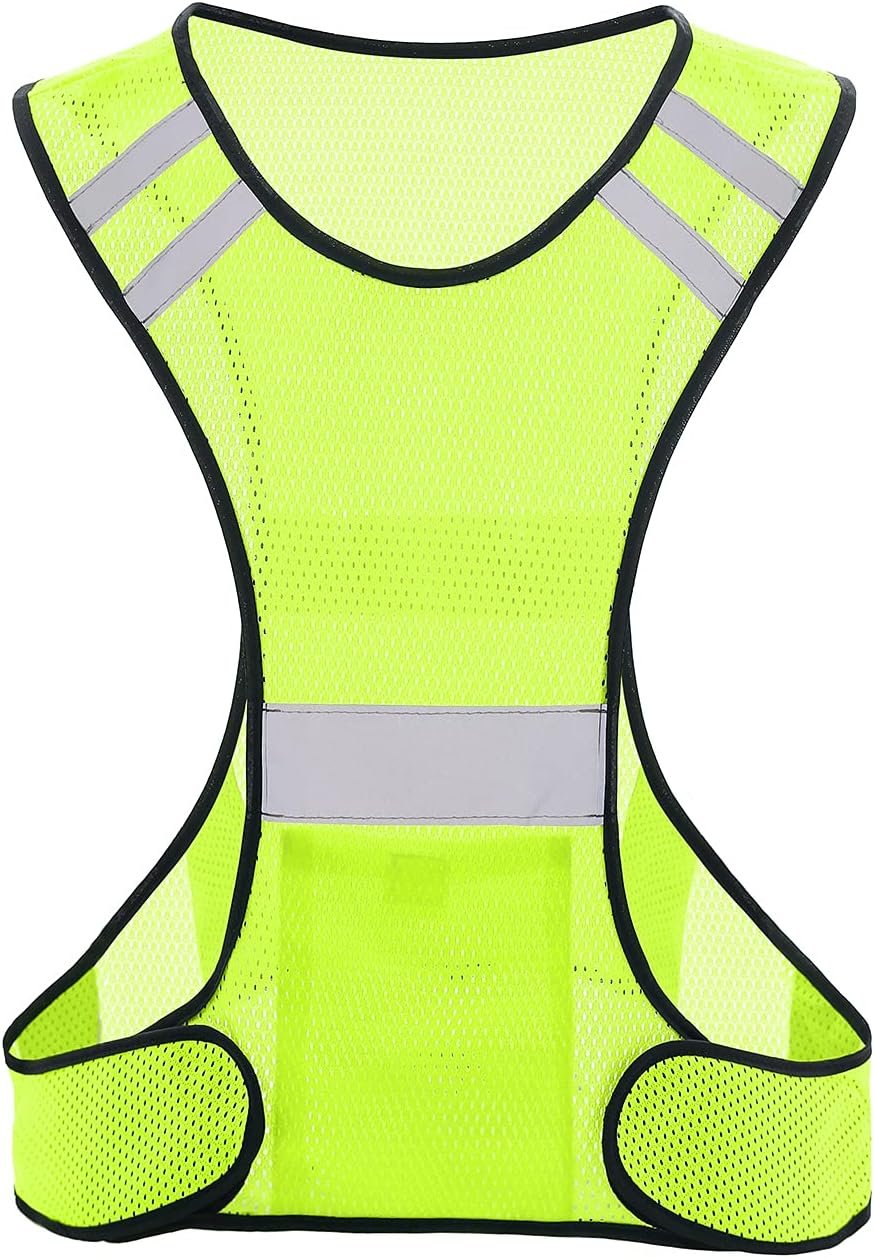 TCCFCCT Reflective Running Vest, High Visibility Running Gear with Large Pocket