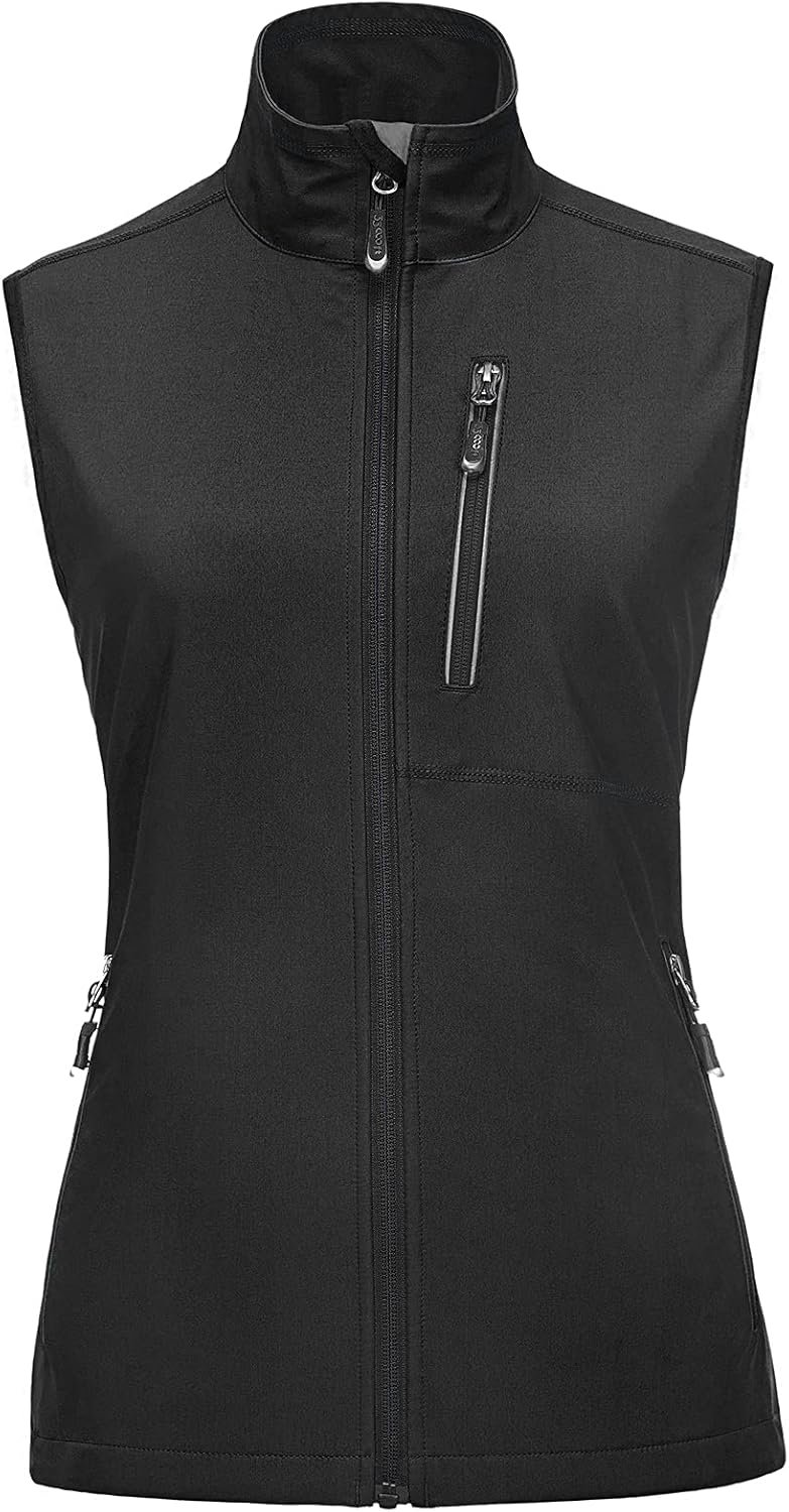33,000ft Women’s Lightweight Running Vest Outerwear with Pockets, Windproof Sleeveless Jacket for Golf Hiking Travel