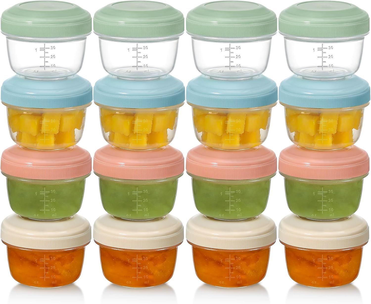 VITEVER 16 Pack 2 oz Salad Dressing Container to Go, Small Condiment Containers with Lids for Lunch Bento Box, Reusable Plastic Snack Jars, Deli Containers, Colorful Sauce Cups, Dishwasher Safe