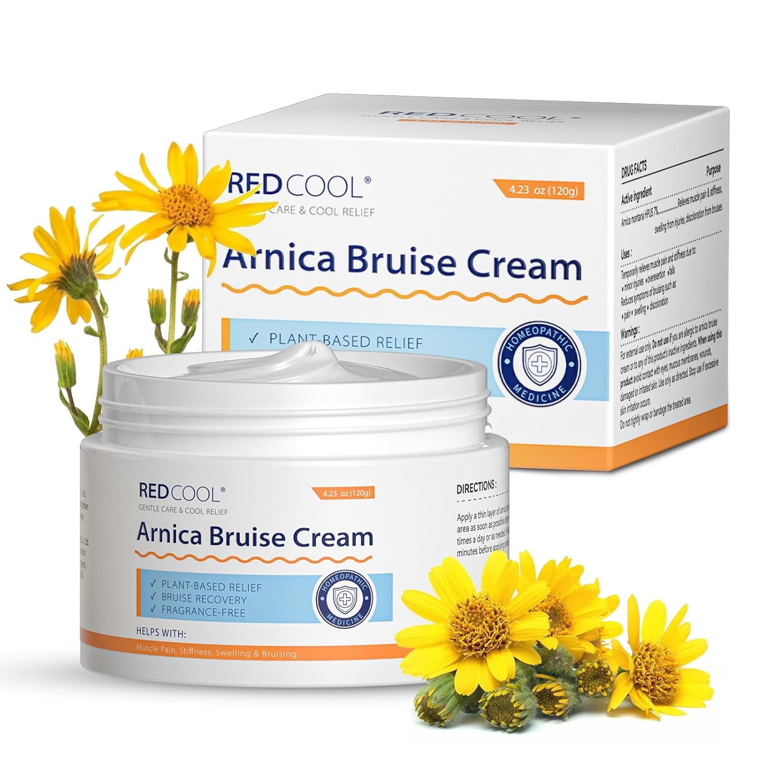 Arnica Cream Extra Strength for Thin Skin, Arnica Montana Cream with Vitamin K C & E, Fast Absorbing Hydrating Cream for Face and Body, Supports Skin Recovery Appearance, 4.23 oz