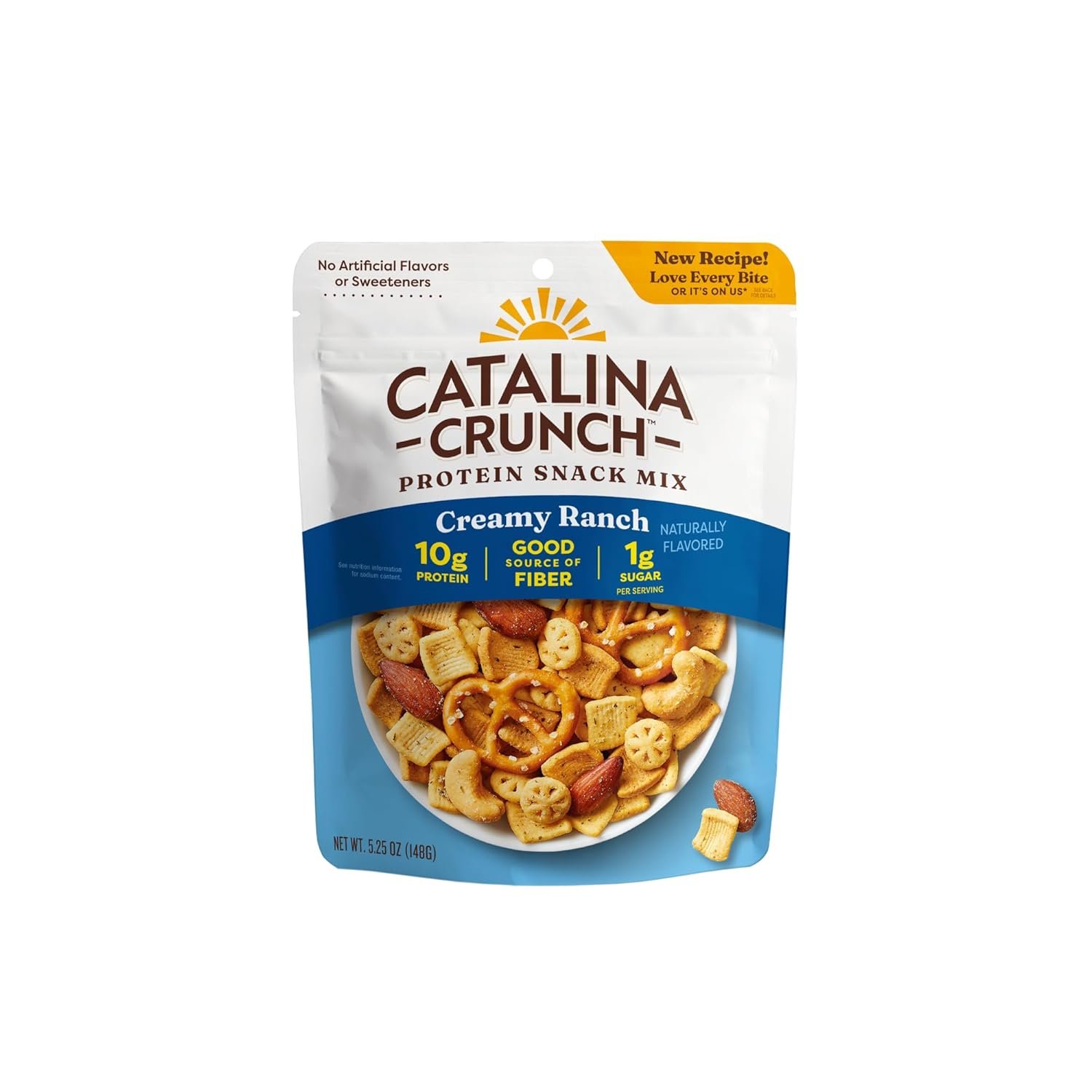 Catalina Crunch Protein Snack Mix – 10g Protein, 1g Sugar per Serving – Good Source of Fiber, Keto, Gluten Free – Creamy Ranch, 5.25 Ounce Bag (Pack of 1)