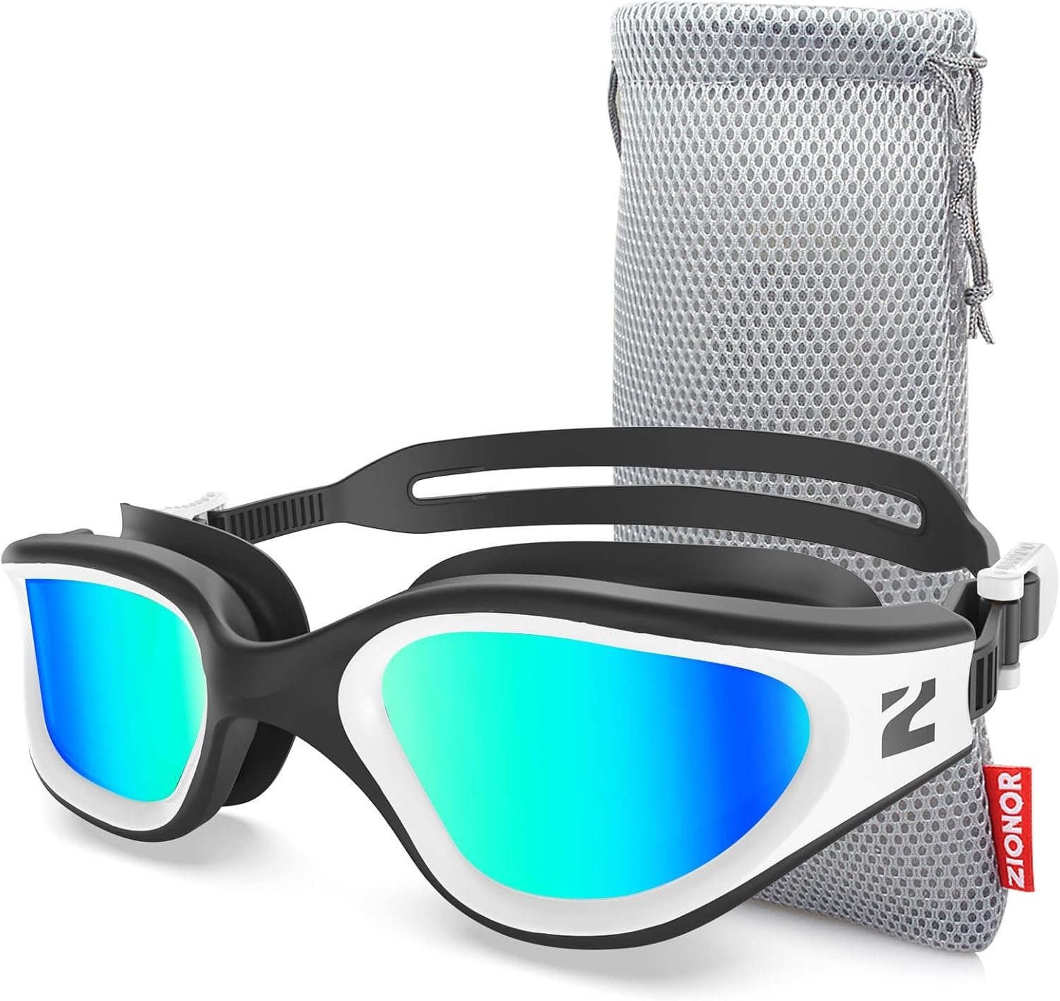 ZIONOR Swim Goggles Adult, G1 Air Mirrored Anti-Fog Swimming Goggles for Women Men, Clear Vision, UV Protection