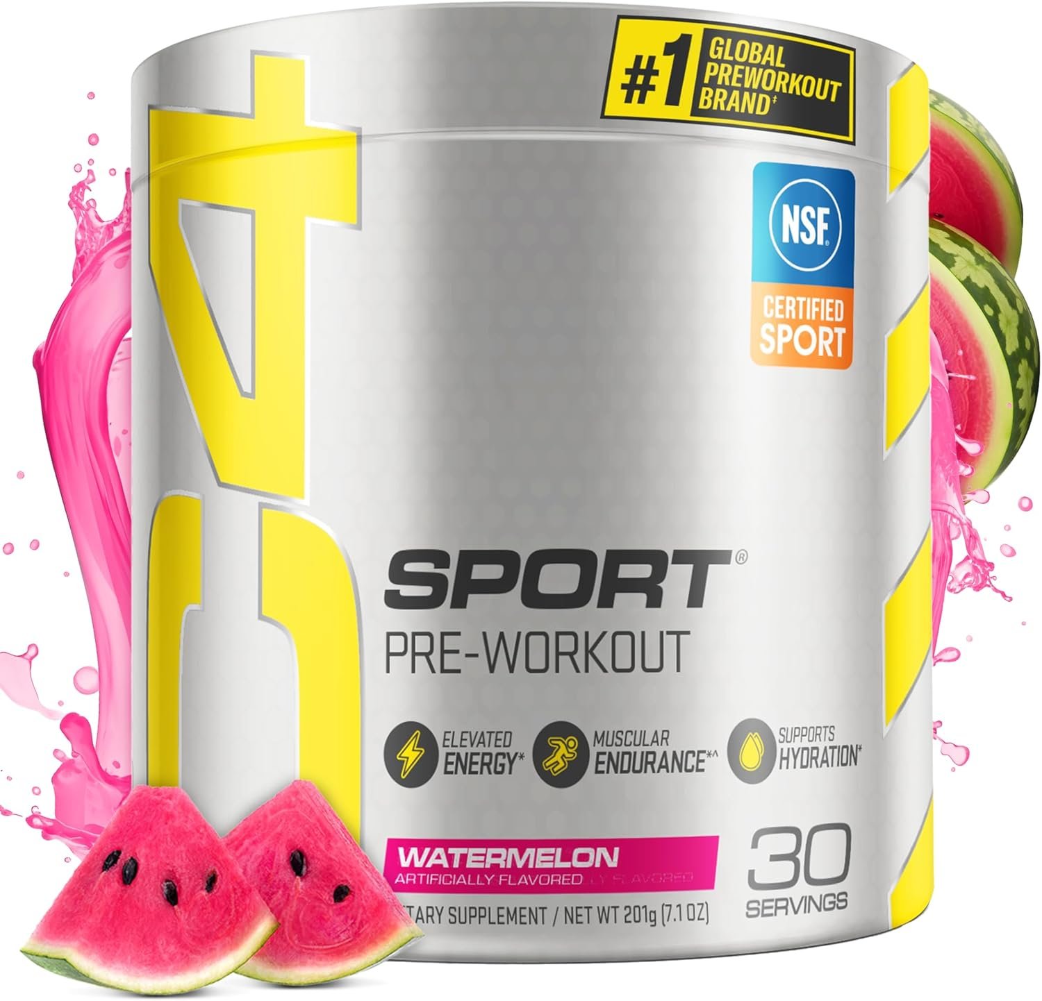Cellucor C4 Sport Pre Workout Powder Watermelon – NSF Certified for Sport + Preworkout Energy Supplement for Men & Women – 135mg Caffeine + Creatine Monohydrate – 30 Servings