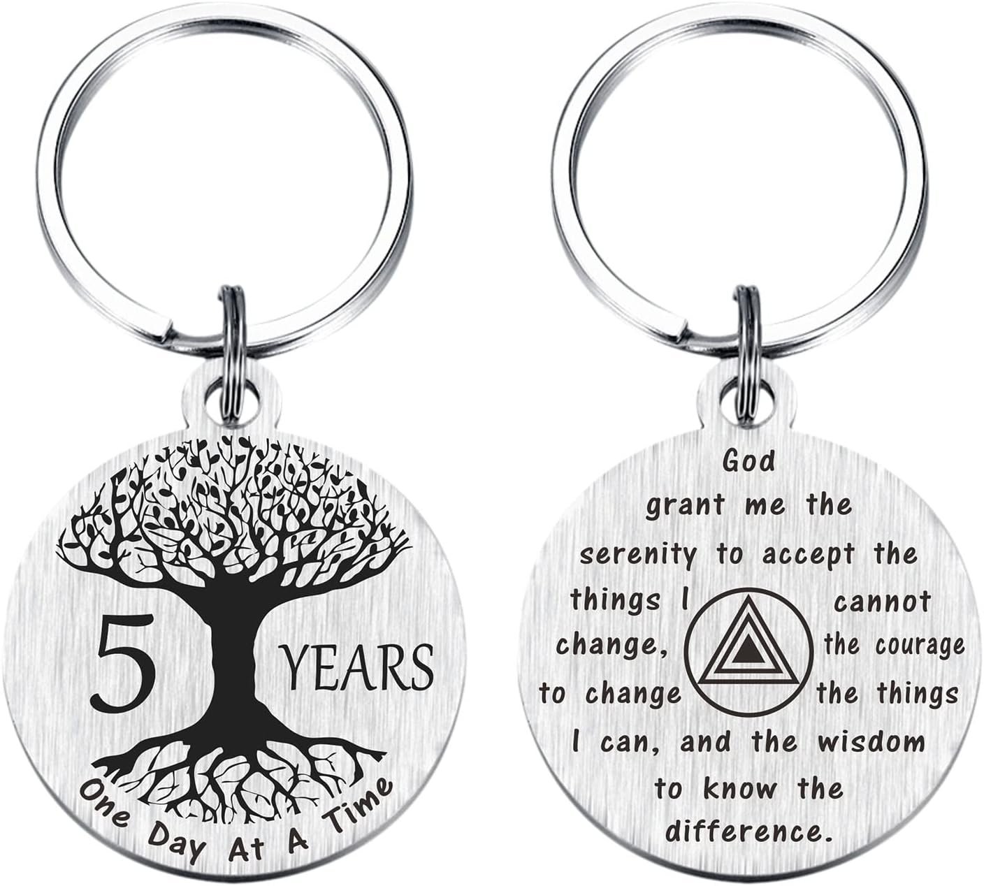 TANWIH Sobriety Gifts for Women Men – Recovery Gifts – Inspirational Tree of Life Keychain – Sobriety & Recovery AA NA Gifts