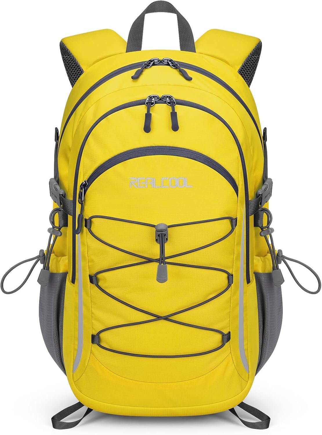 RealCool Hiking Backpack for Men Women,30L Lightweight Waterproof Travel Camping Backpack Hiking Daypack for Cycling Running,Yellow