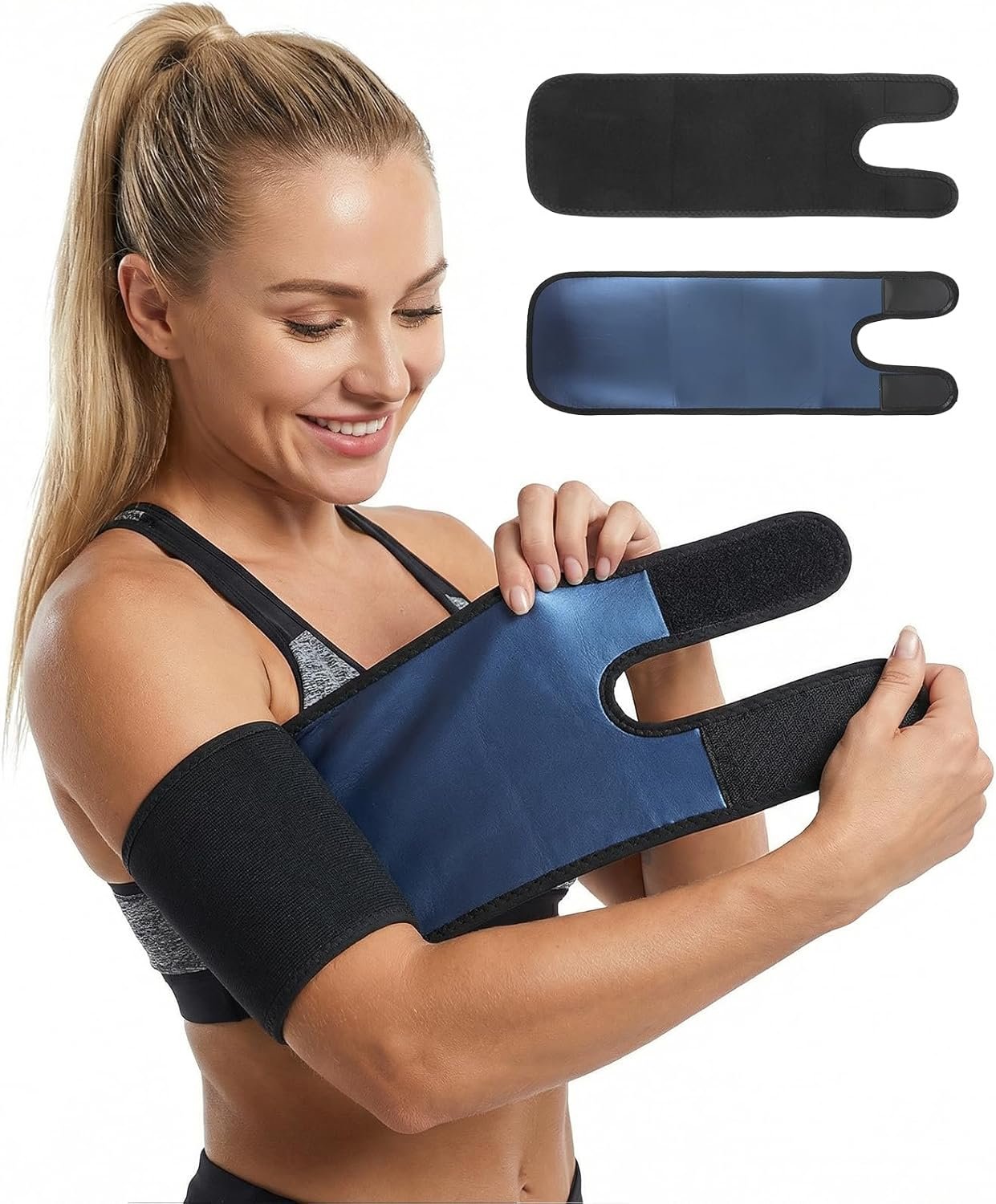 2Pcs Arm Trimmers for Women, Adjustable Sweat Arm Bands for Sports, Sauna