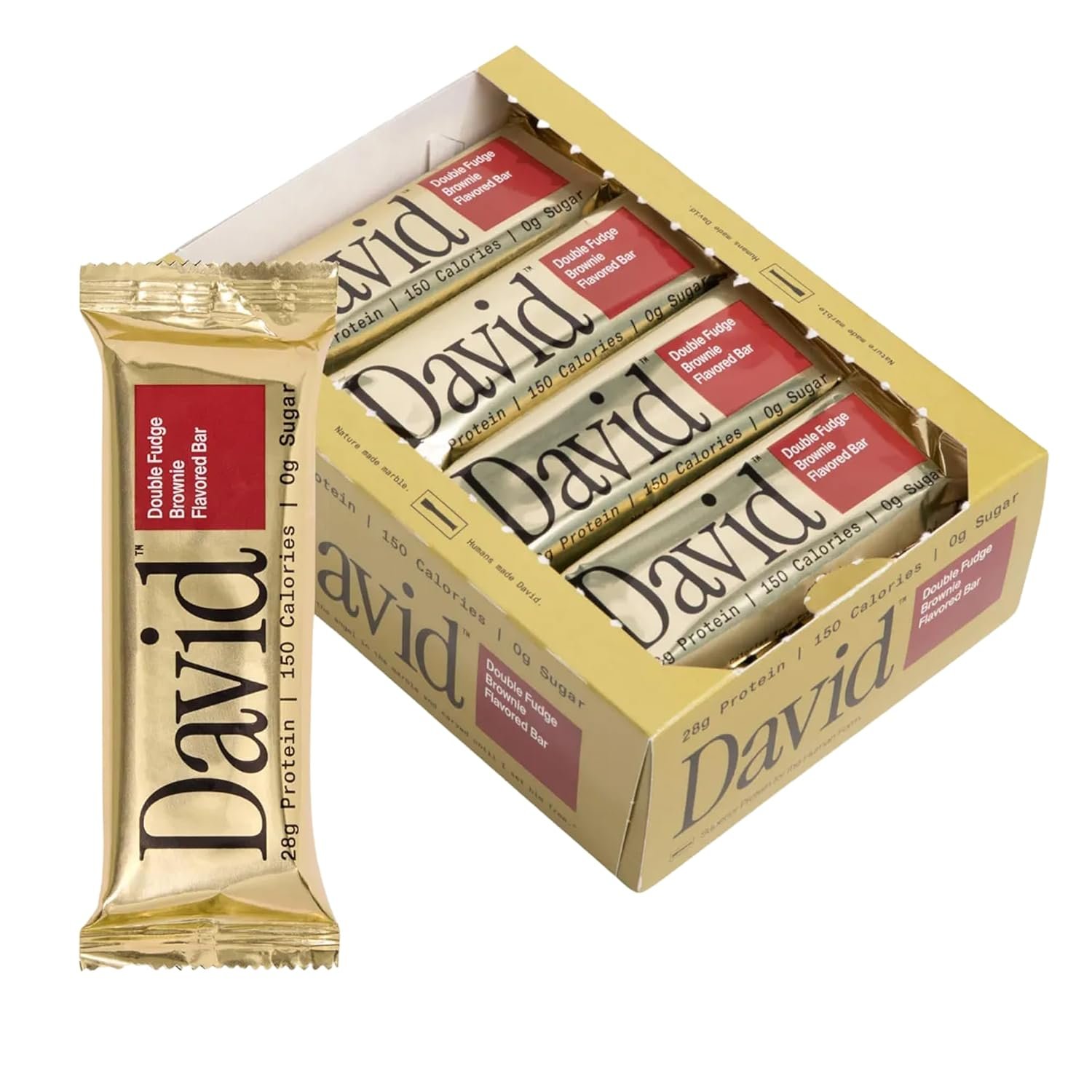 David High Protein Bars – 0g of Sugar, Low Carb, Gluten Free – 28g of Protein, 150 Calories – On-The-Go Snack – Fudge Brownie Flavor, Pack of 12