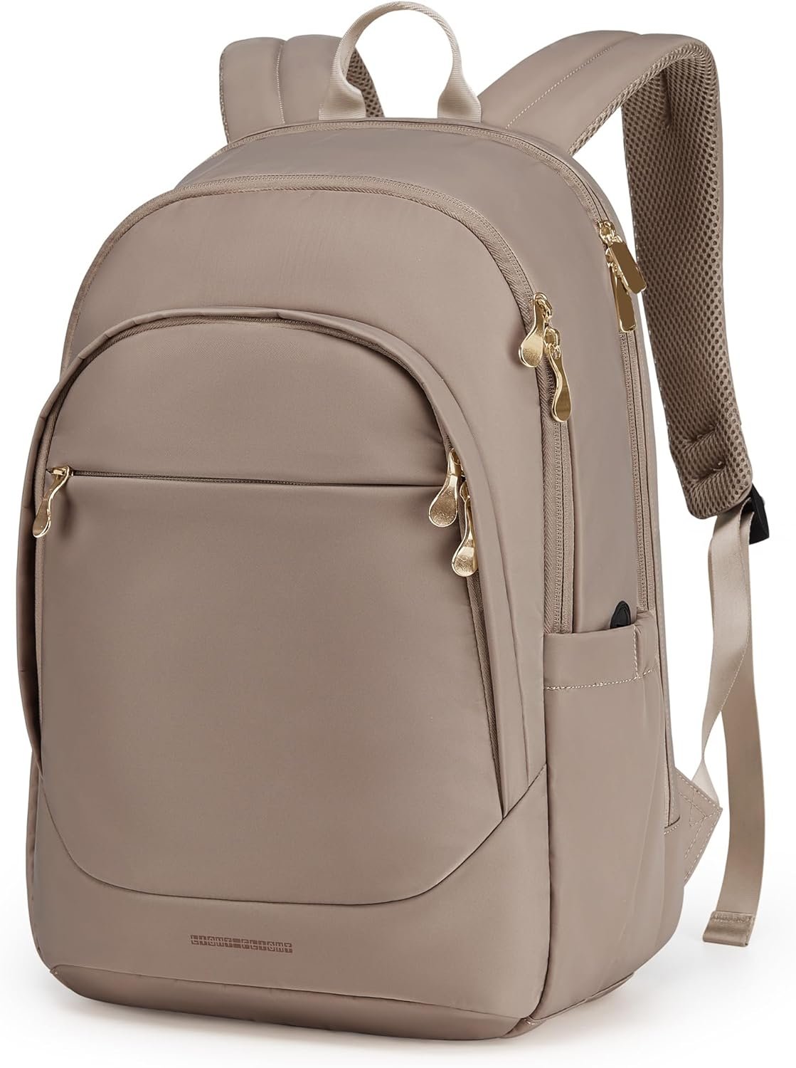 LIGHT FLIGHT Travel Laptop Backpack Women, 17.3 Inch Laptop Backpack with USB Charging Hole, Water Resistant College Bookbag, Black Computer Backpacks for Work, champagne
