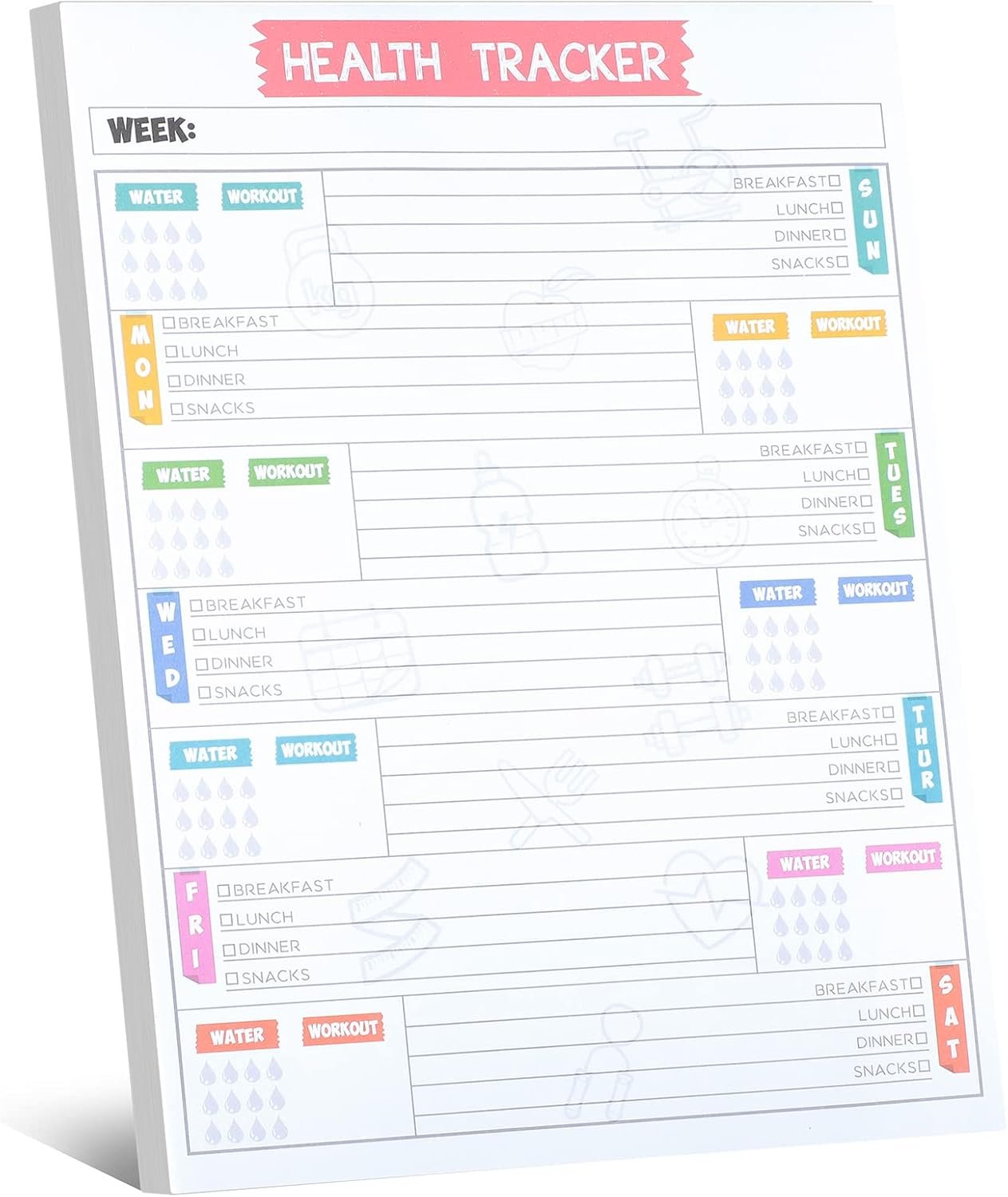 80 Pages Weekly Health Workout Tracker Journal Daily Diet Exercise Planner Meal Water Fitness Journal Full Year Wellness Journal Daily Food Diary Gym Notebook for Women Men Weight Loss Bodybuilding