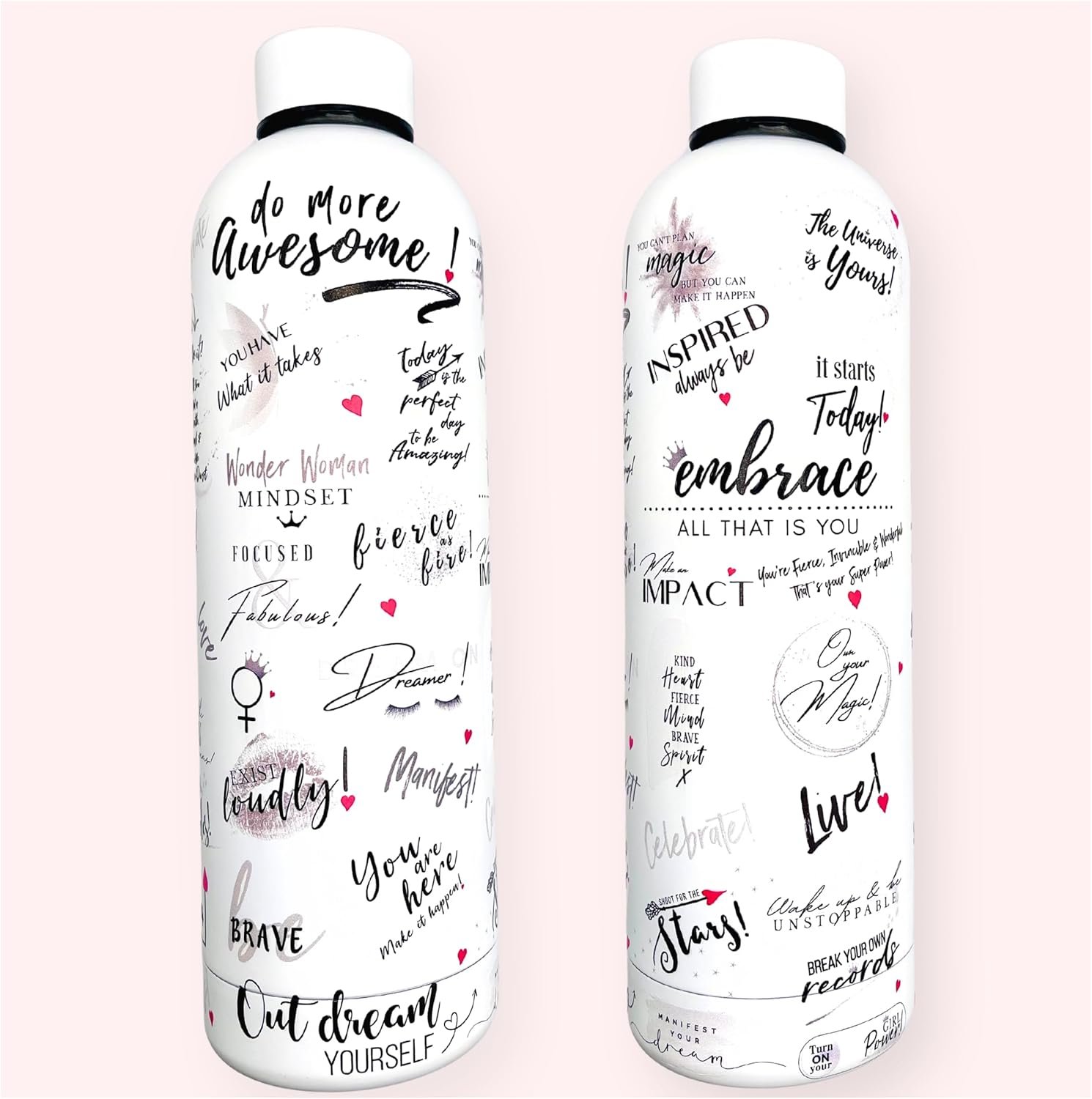 24oz Motivational Water Bottle – Be Unstoppable, Stainless Steel, Affirmation Bottle, Positive Gift for Women, Boss Lady, Inspirational Drinkware for Gym, Office, Travel