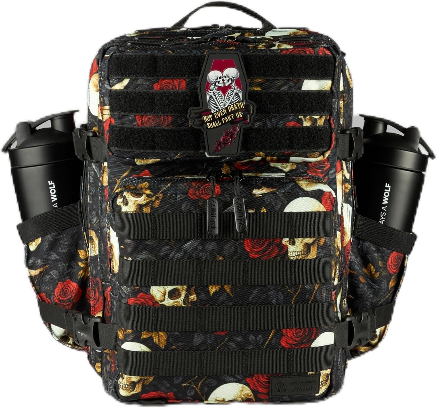 WOLFpak 25L Athletic Gym Backpack (Until Forever) Durable 1000D Waterproof Oxford Material w/MOLLE Webbing, Laptop Pocket & Dual Cup Holders, Durable Fitness/Travel/Military Daypack