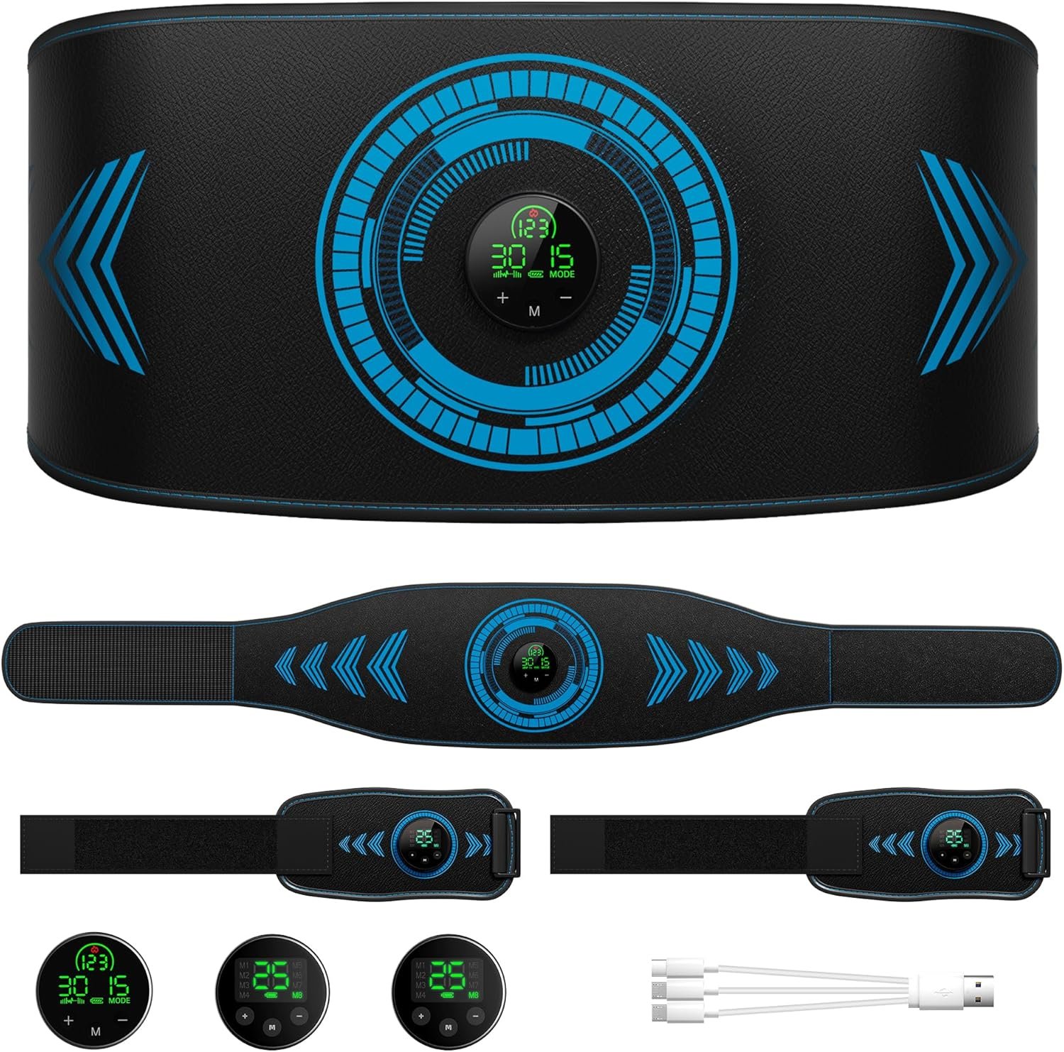 EMS Muscle Stimulator, Electronic ABS Stimulator Muscle Toner Trainer for Abdominal/Arms/Legs, FDA Cleared Ab Fitness Strength Training Workout Equipment for Men and Women