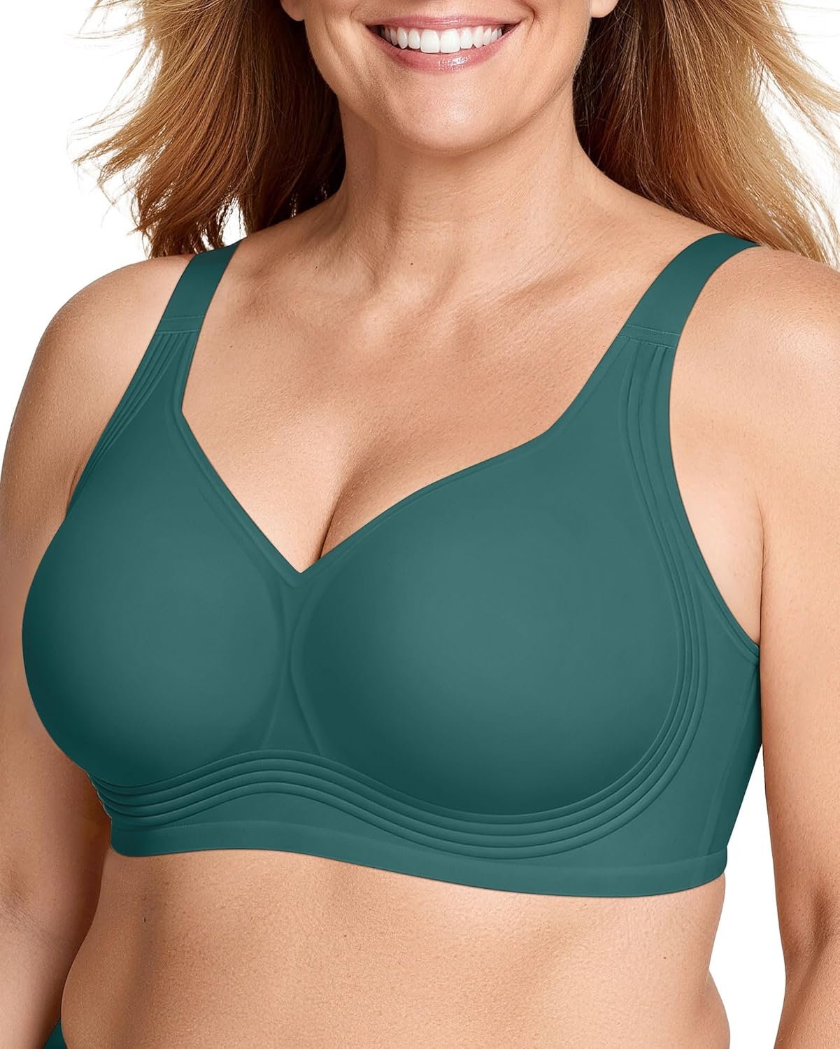 OEAK Womens Wireless Jelly Bra Plus Size Supportive Seamless Bras Full Coverage Push Up Comfortable No Underwire Tshirt Bras