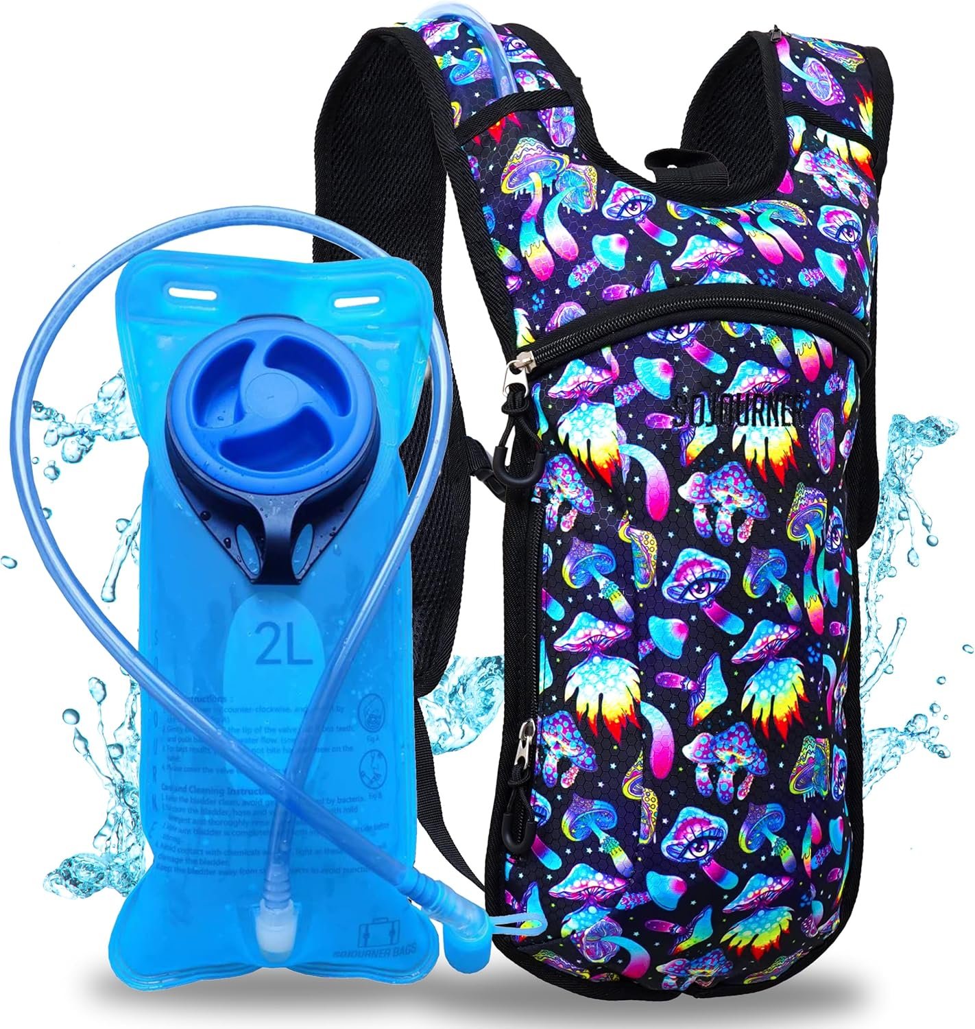 Sojourner Rave Hydration Pack – Hydration Backpack – Hydropack with 2L Bladder – Water Backpack for Festivals, Hiking, Running, Biking and More