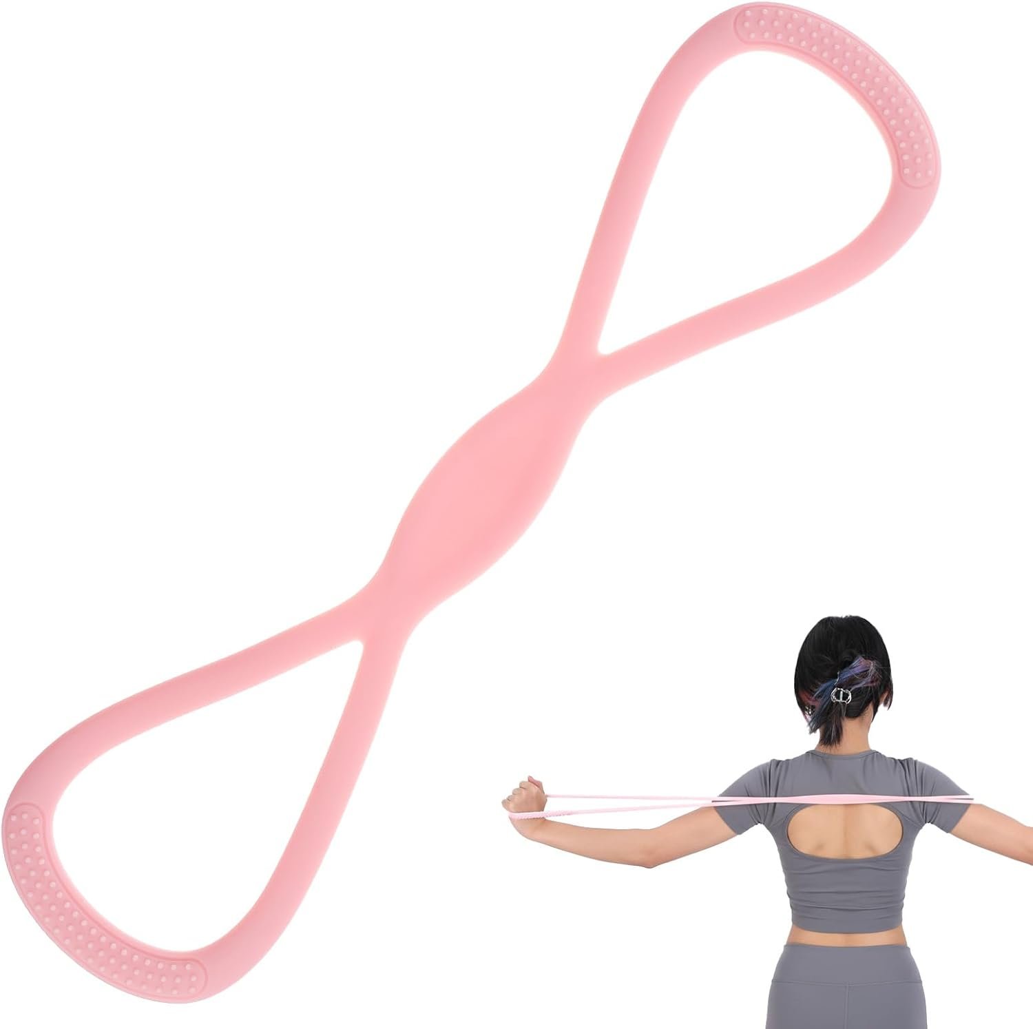 Arm Resistance Bands 8 Shaped Resistance Bands with Handles for Shoulder Back Arm Workout for Yoga Fitness Equipment