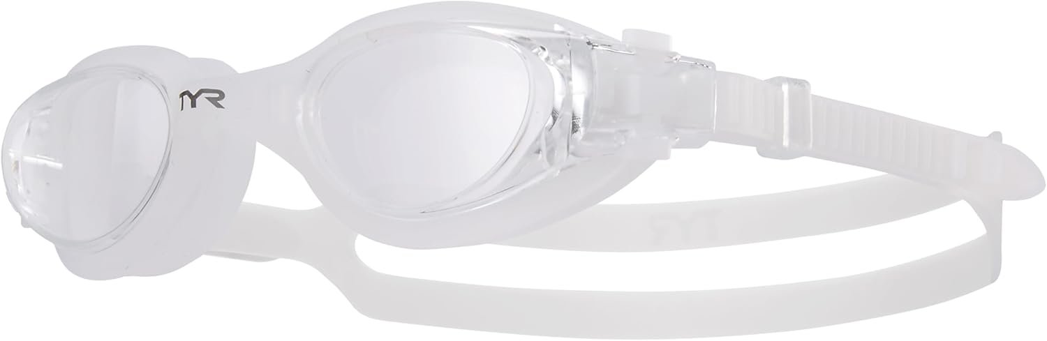 TYR Vesi Adult Swim Goggles – Low Profile Training Goggles for Men & Women, Anti Fog, UV Protection, with Quick Adjust Strap, Clear