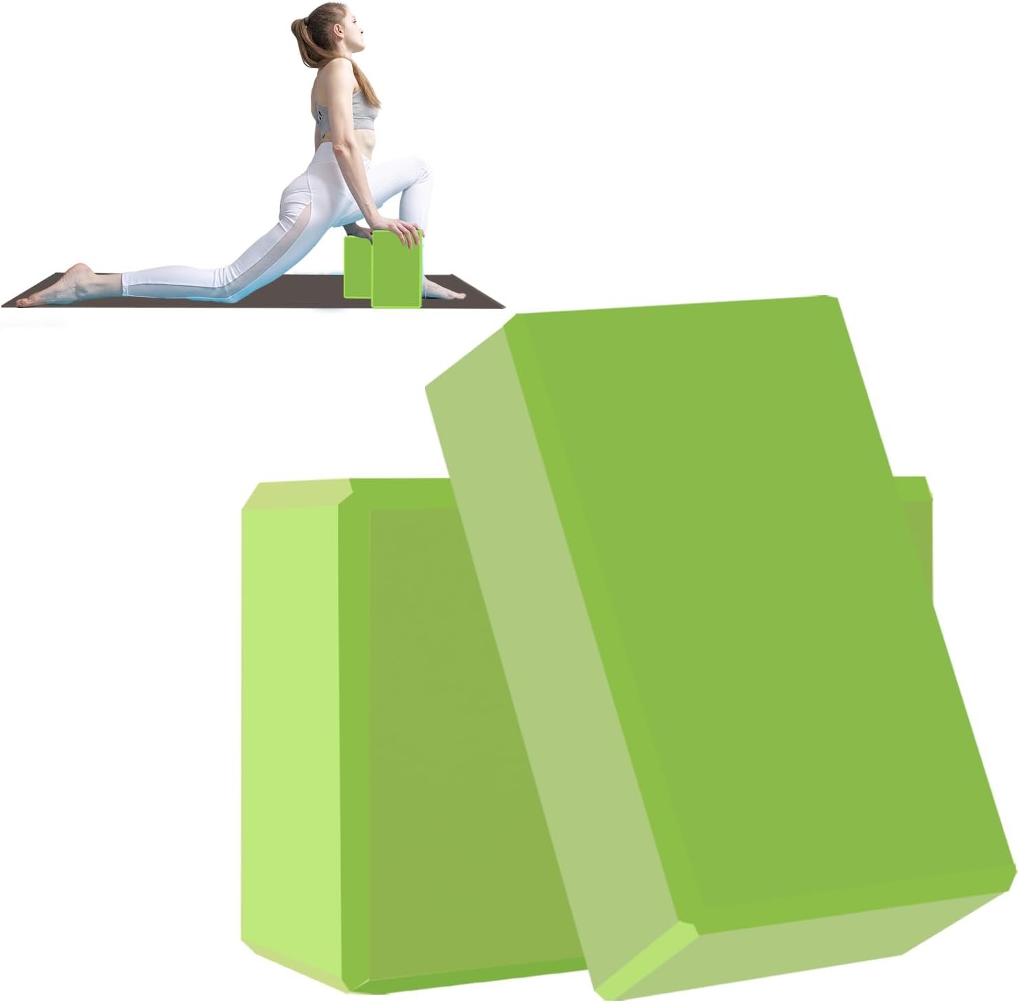 Yoga Block – Unsupported Latex Eva foam – Soft non slip surface with bevel for yoga, pilates, meditation – Yoga accessories for stability, balance and deep stretching
