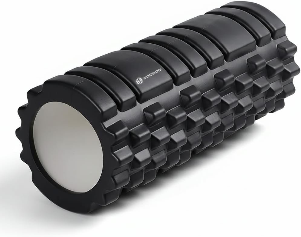 Foam Roller – Deep Tissue Medium Density Muscle Massager with Myofascial Trigger Point Release, Back Massage Roller for Soreness and Mobility 13 x 5.5 Inch, with eBook