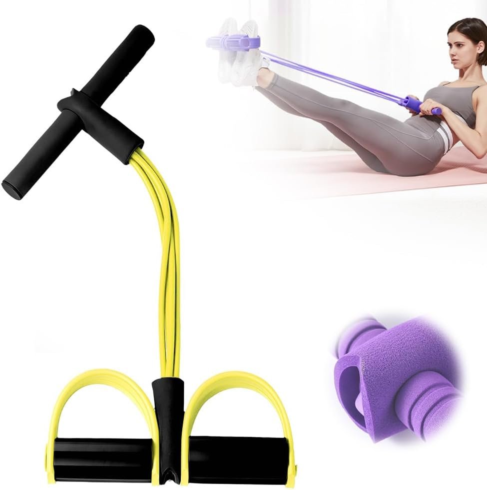 Pedal Resistance Bands with Handles, 2026 New Multifunction Elastic Yoga Resistance Band, Upgraded 6-Tube Foot Pedal Ankle Stretcher for Strength Training, Tummy, Waist, Arm
