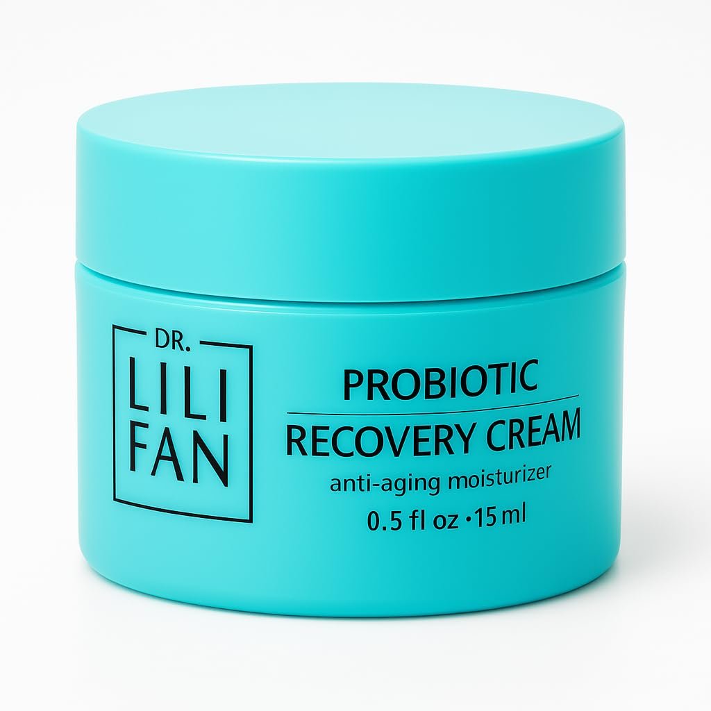 Dr Lili Fan Probiotic Recovery Cream: Vegan Probiotic, Anti-Aging Face Cream for Skin Renewal. Boosts Skin’s Collagen and Targets Wrinkles. Prevents Acne. 0.5 fl oz