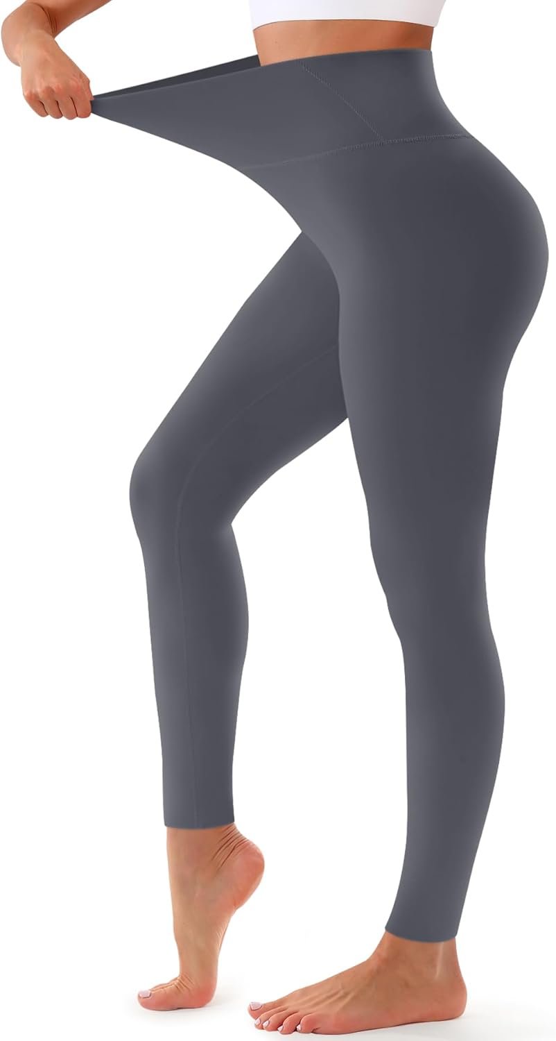 Bluemaple High Waisted Leggings for Women – Tummy Control Pants Non See Through Workout Soft Yoga Pants for Running Plus Size