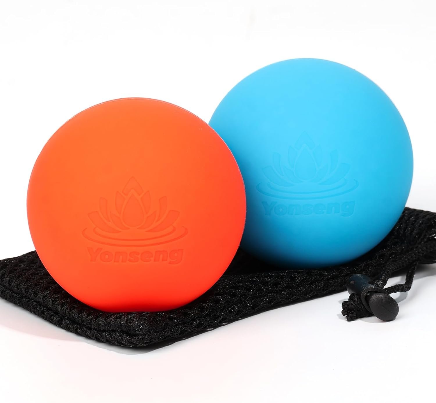 Physical Yoga Balls Massage Lacrosse Balls for Myofascial Release, Trigger Point Therapy, Muscle Soreness Deep Tissue Massage Balls Physical Therapy Equipment(2 Pack,Blue and Orange)